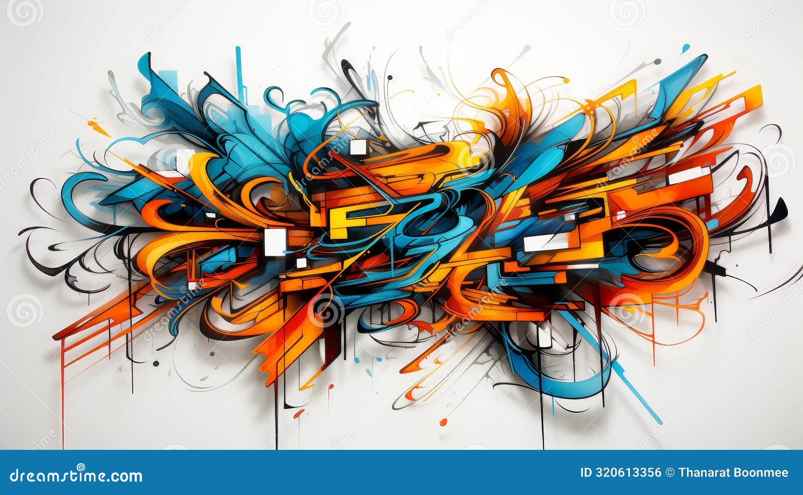 abstract graffiti  with flat texture and dynamic patterns, featuring expressive strokes and detailed s in a