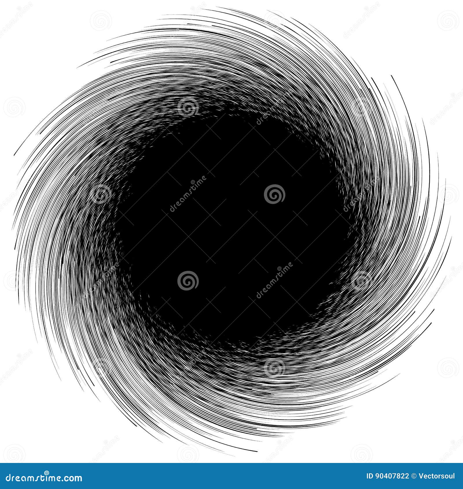 Abstract Graphics with Circular Spiral Distortion. Pattern of Rotating ...