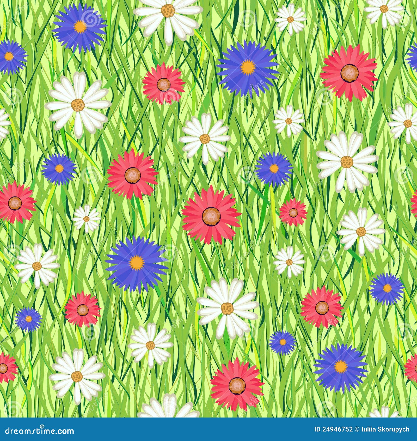 Abstract grass and flowers stock vector. Illustration of grass 24946752