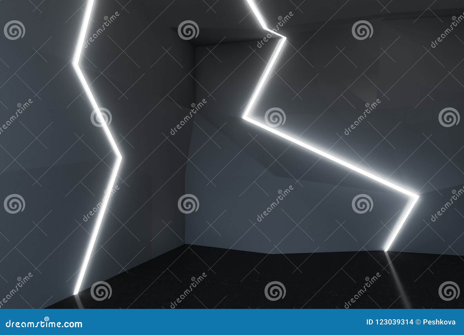 Abstract Gray Room Interior Stock Illustration Illustration of