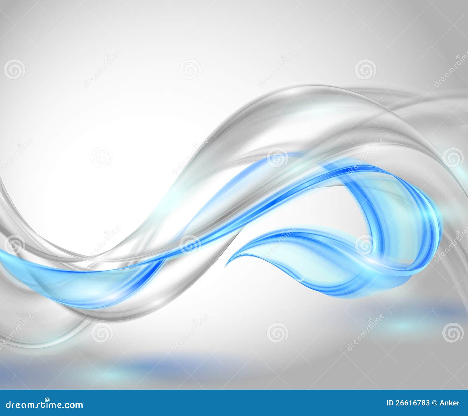 Abstract Gray Waving Background With Blue Element Stock Vector