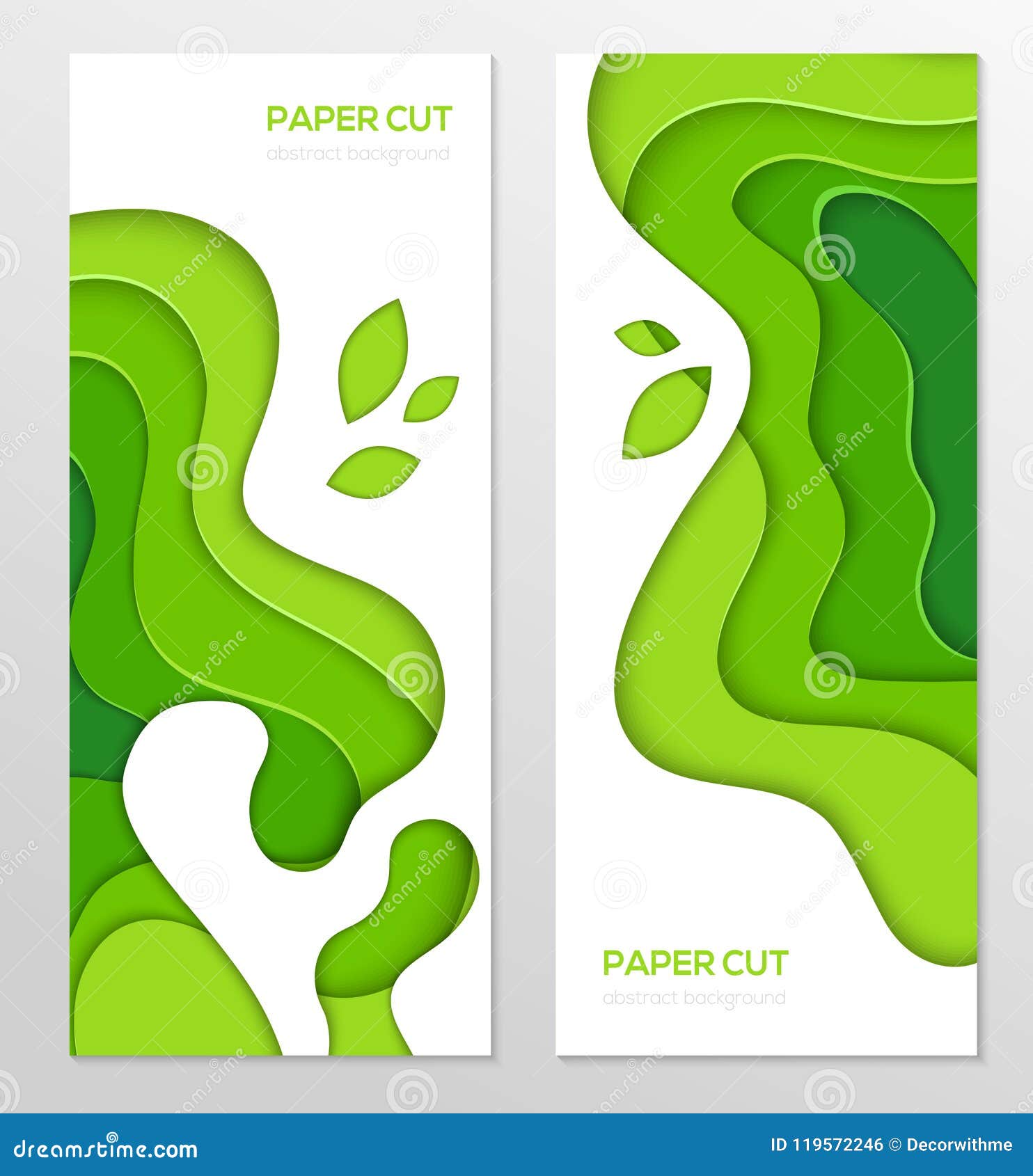 Abstract Green Banner - Set of Vector Template Illustrations Stock
