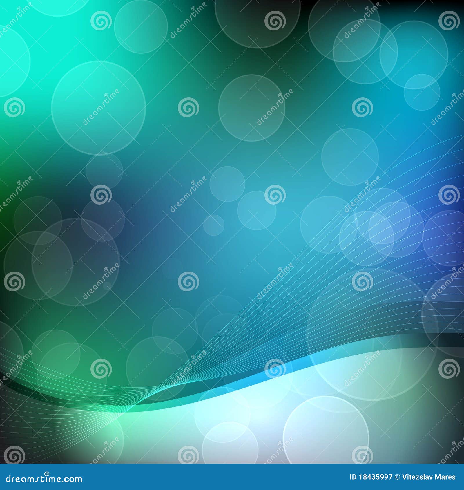 Abstract Green, Blue and Black Background Stock Illustration