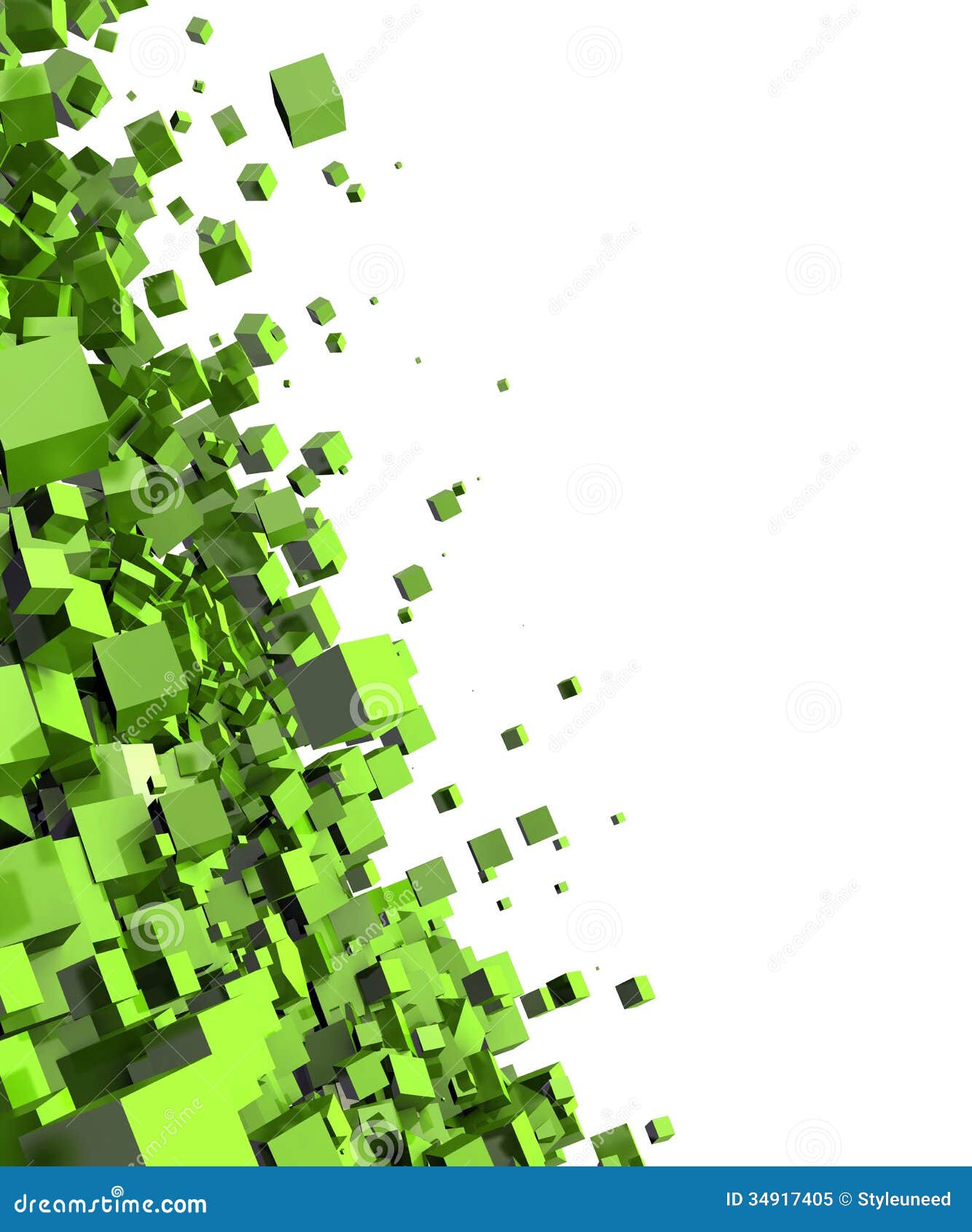 Abstract Green Cubes Background Stock Illustration Illustration of