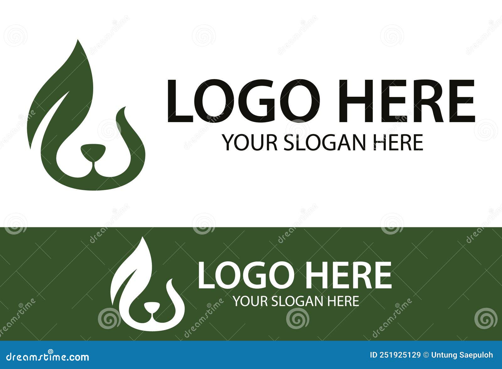 Abstract Green Dog Leaf Logo Concept Stock Vector Illustration of