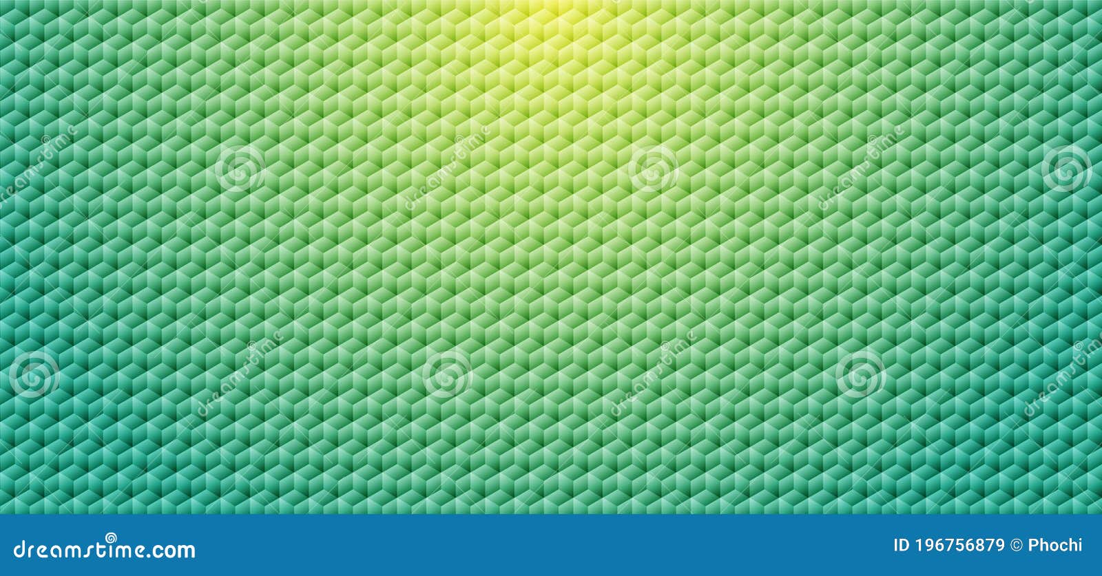 abstract green gradient color geometric cube mosaic pattern background and texture
