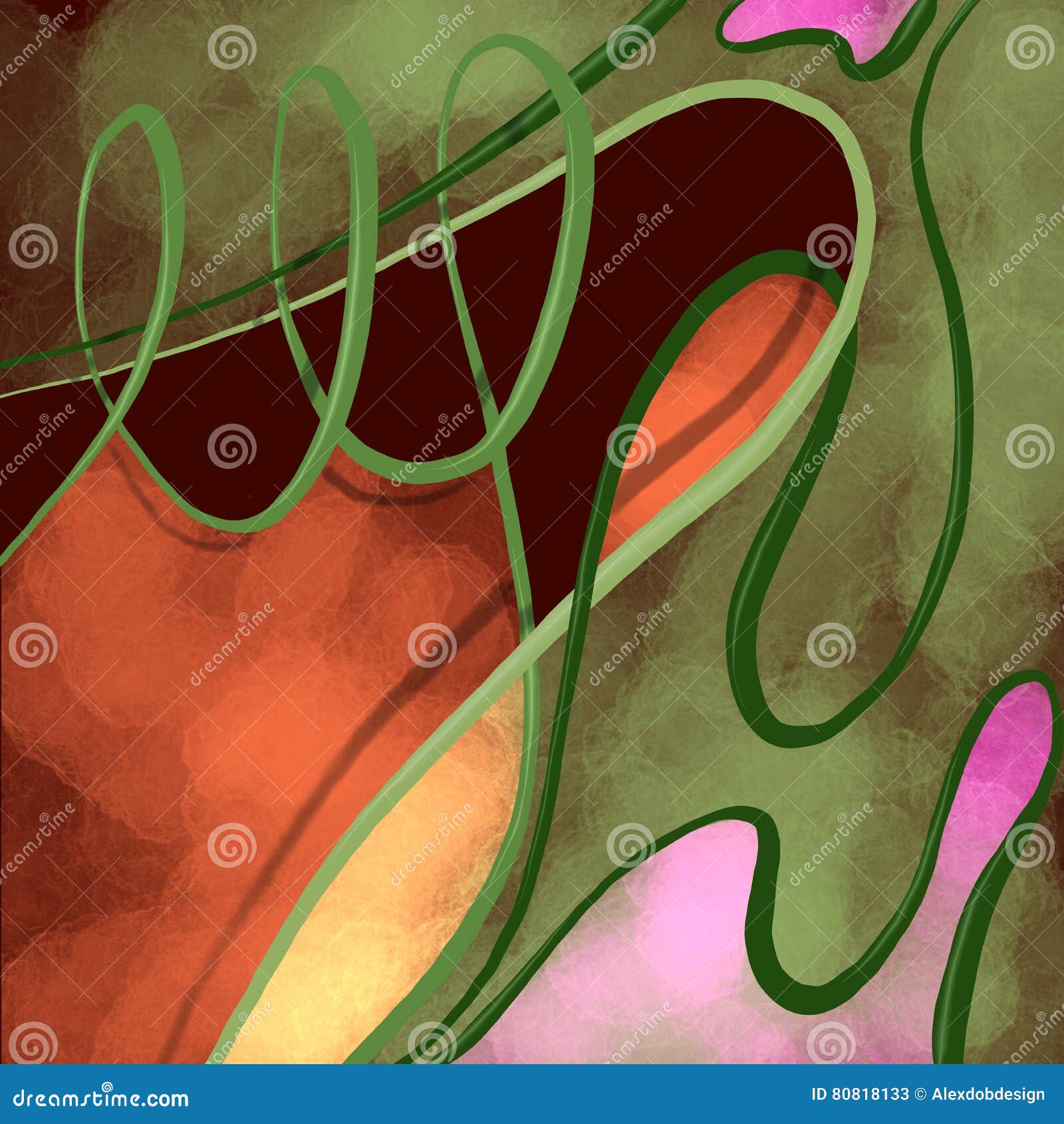 Abstract Green Orange Background Stock Illustration Illustration of