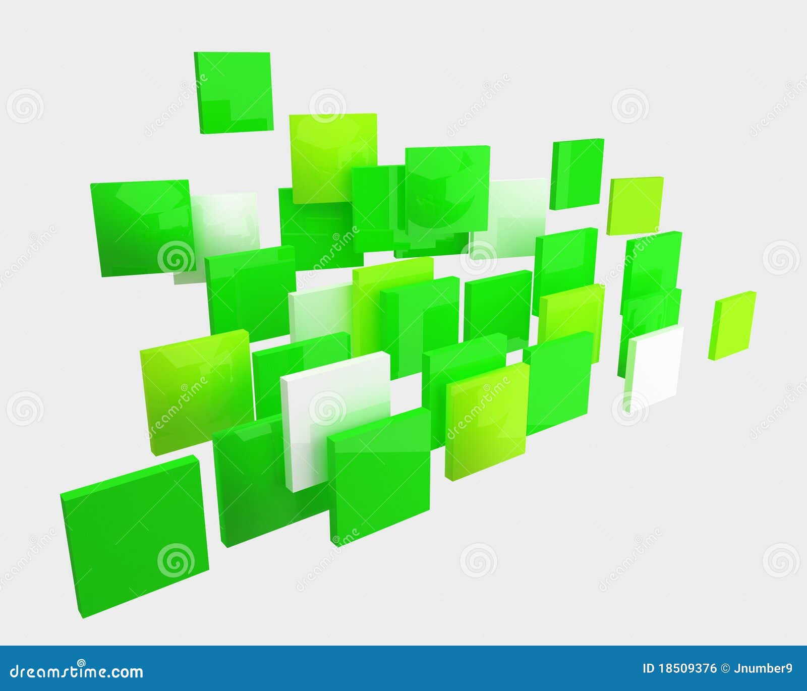 Abstract Green Squares Isolated Stock Illustration Illustration of