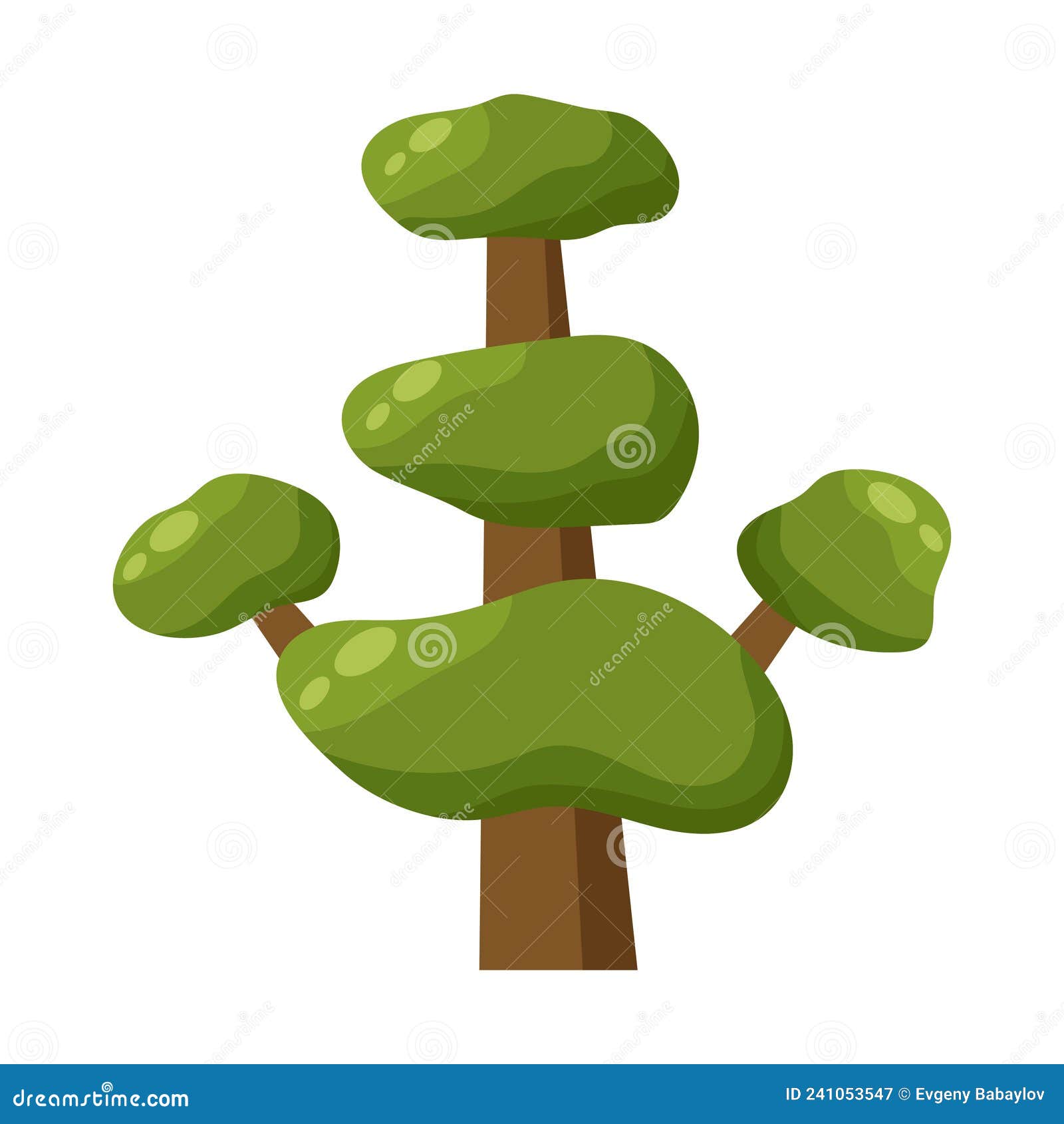 Abstract Green Tree on White Background Vector Stock Vector
