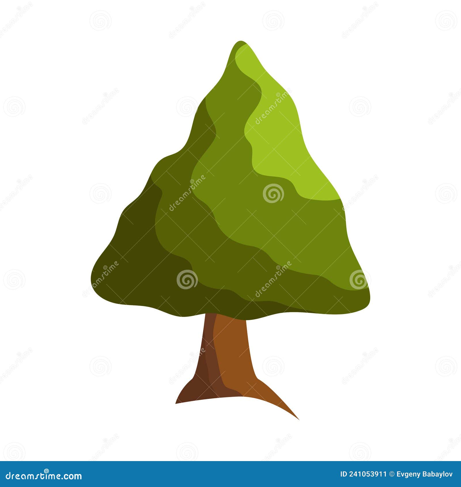 Abstract Green Tree on White Background Vector Stock Vector