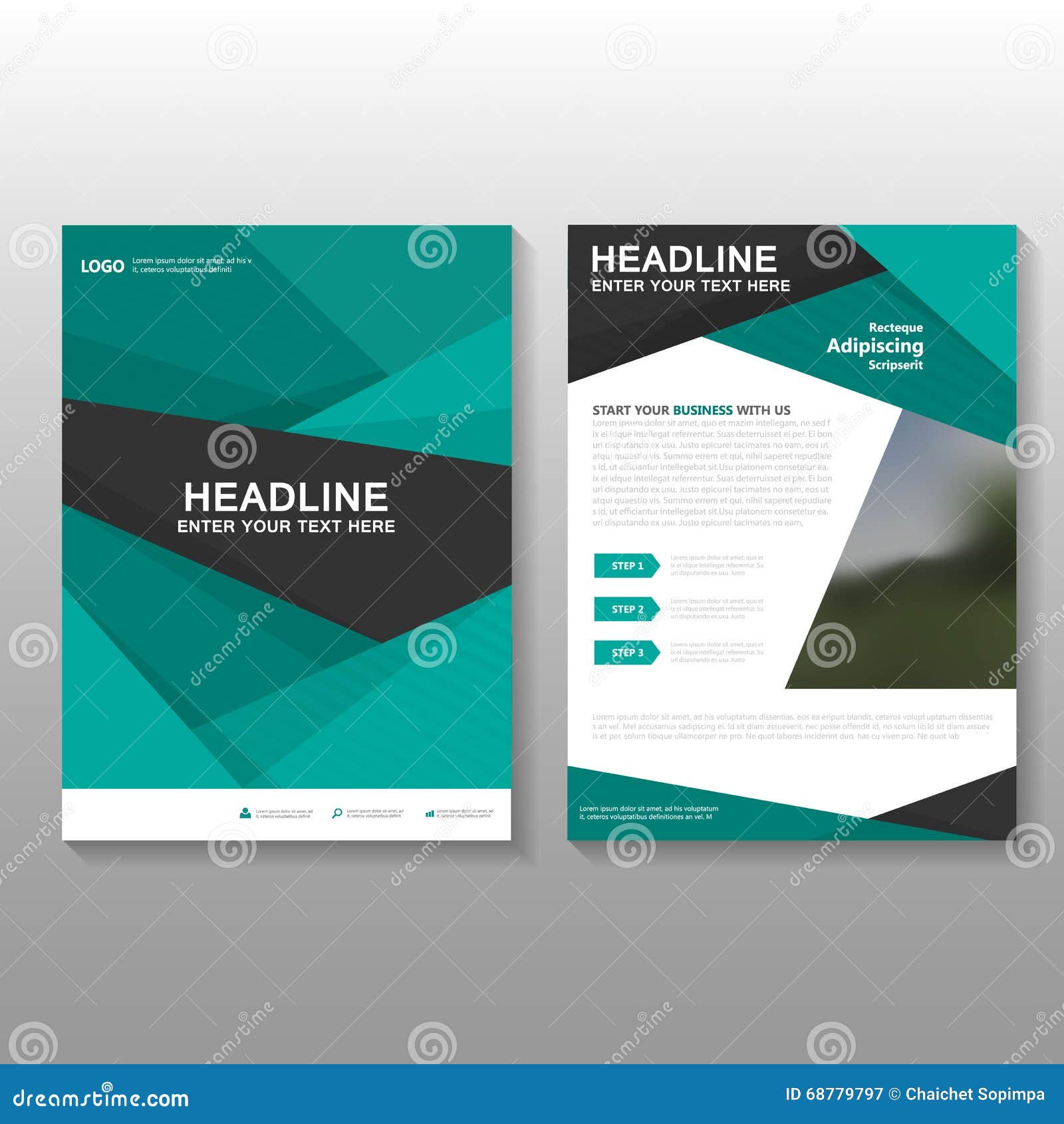 abstract green vector leaflet brochure flyer business professional layout design