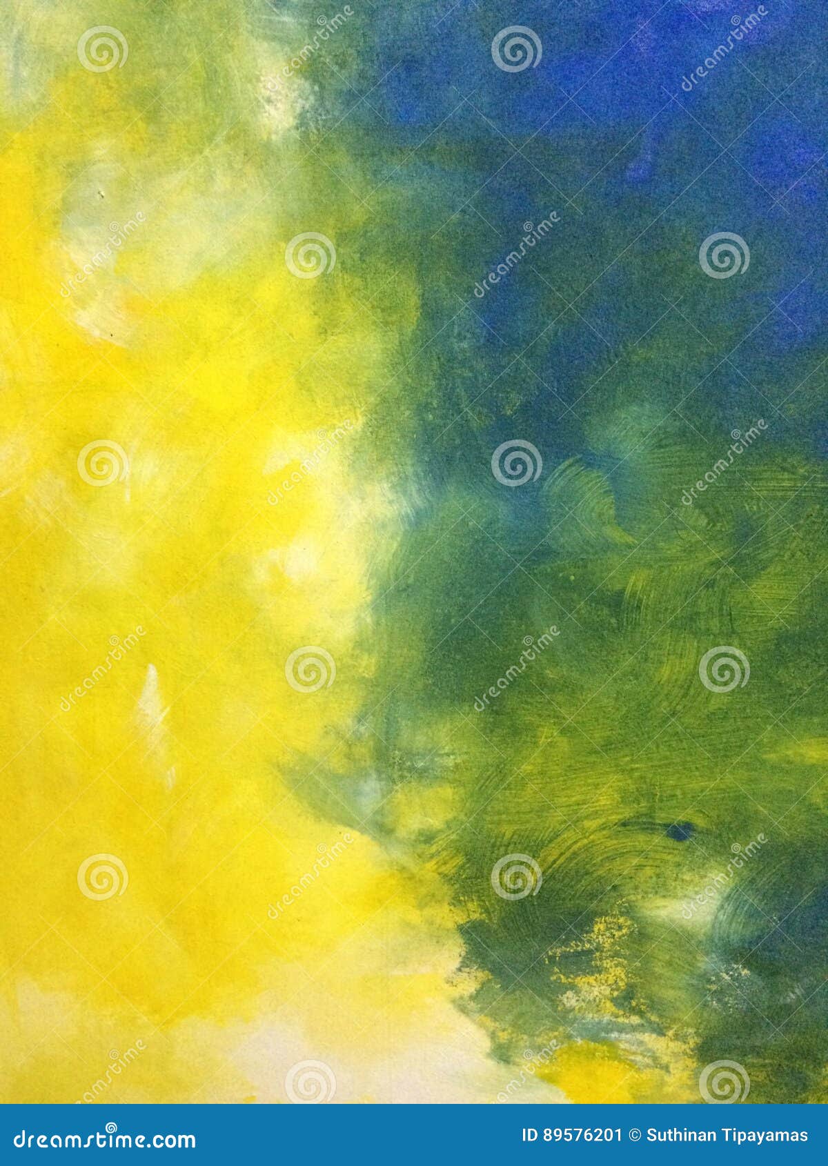 Abstract Green and Yellow Art Stock Image Image of home, acrylic