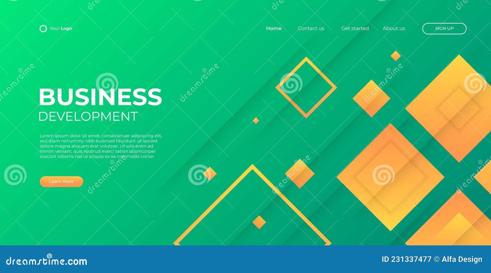 Abstract Green Yellow Background for Business Landing Page with Modern ...