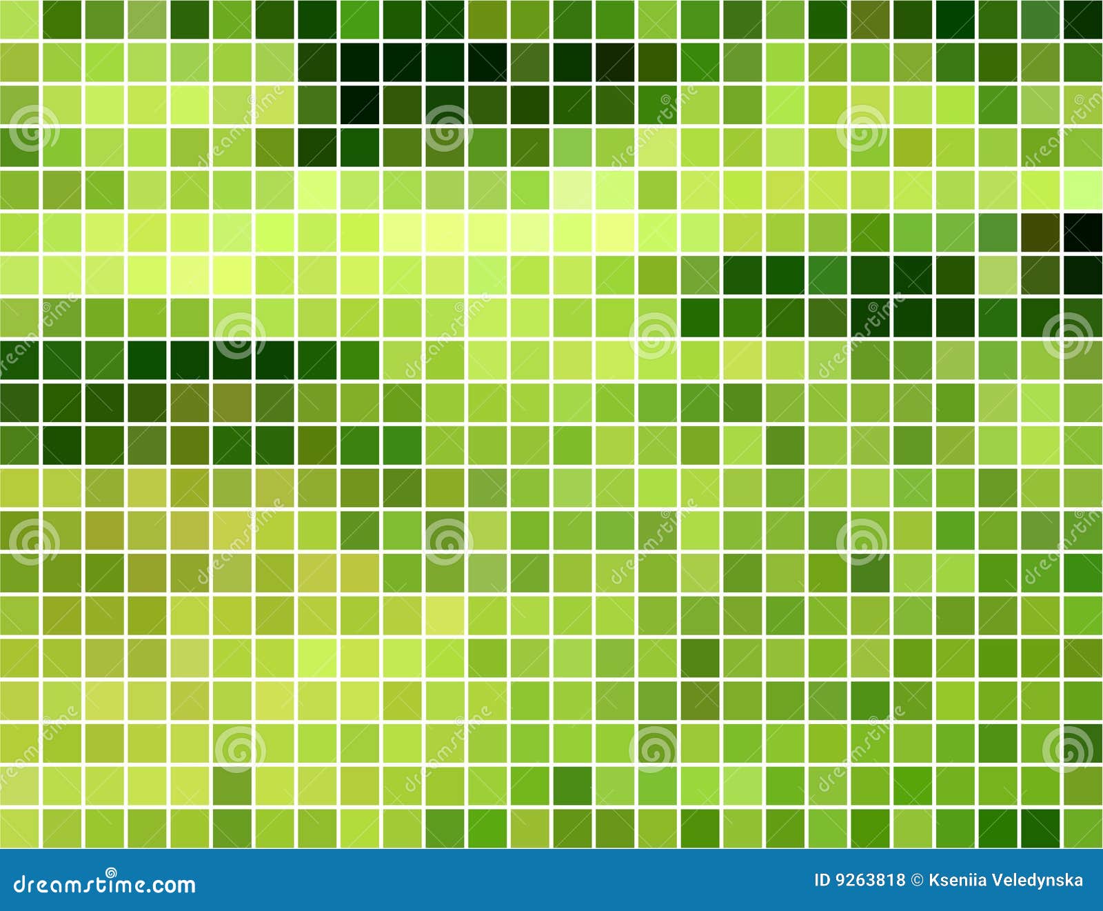 Abstract Green and Yellow Square Mosaic Background Stock Vector