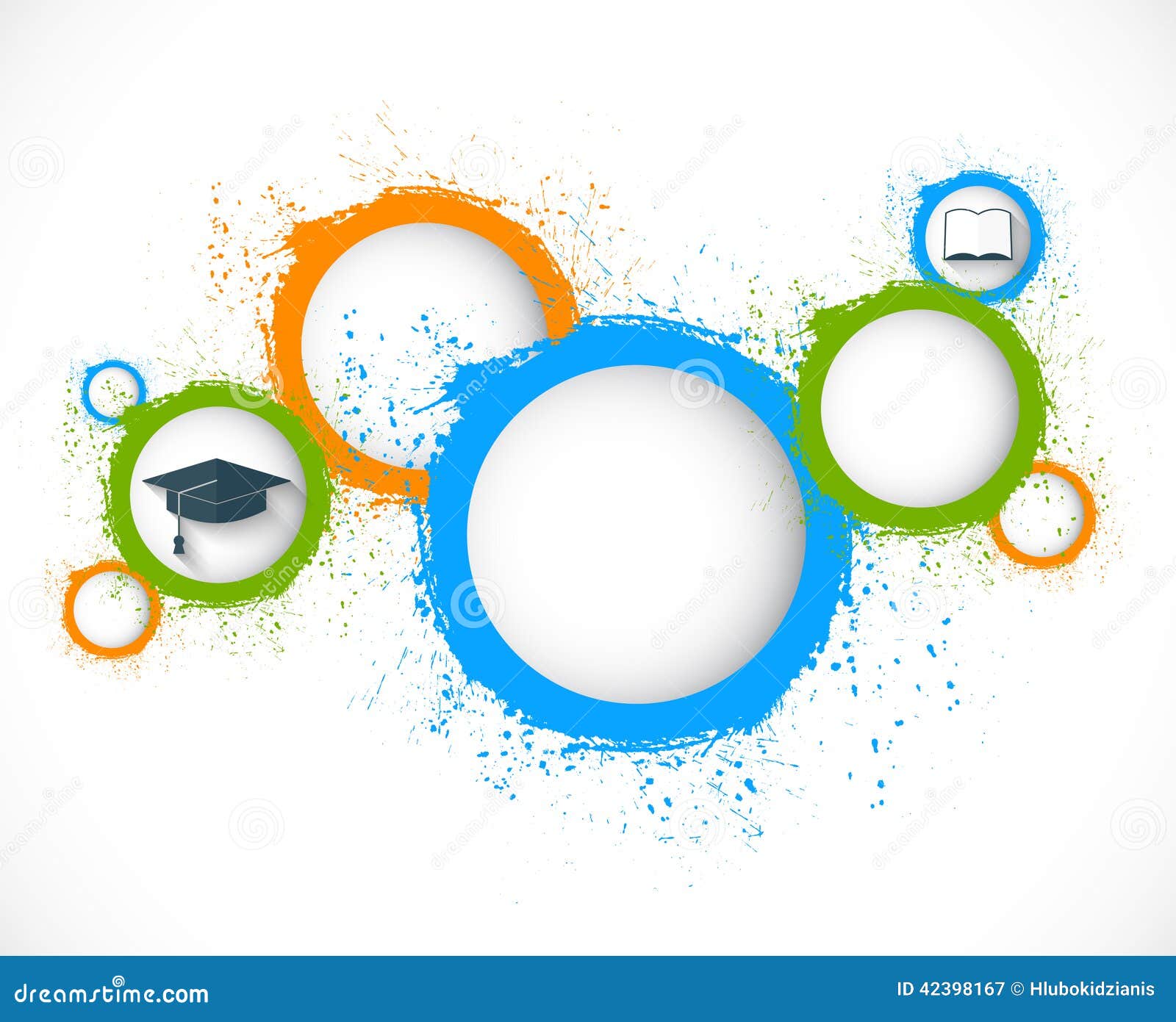 Abstract Grunge Circles Education Background Illustration