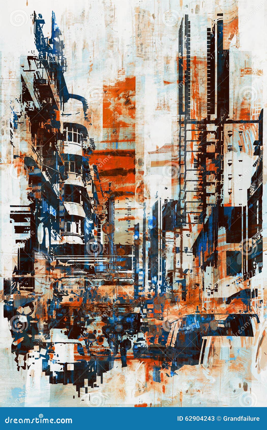 abstract grunge of cityscape