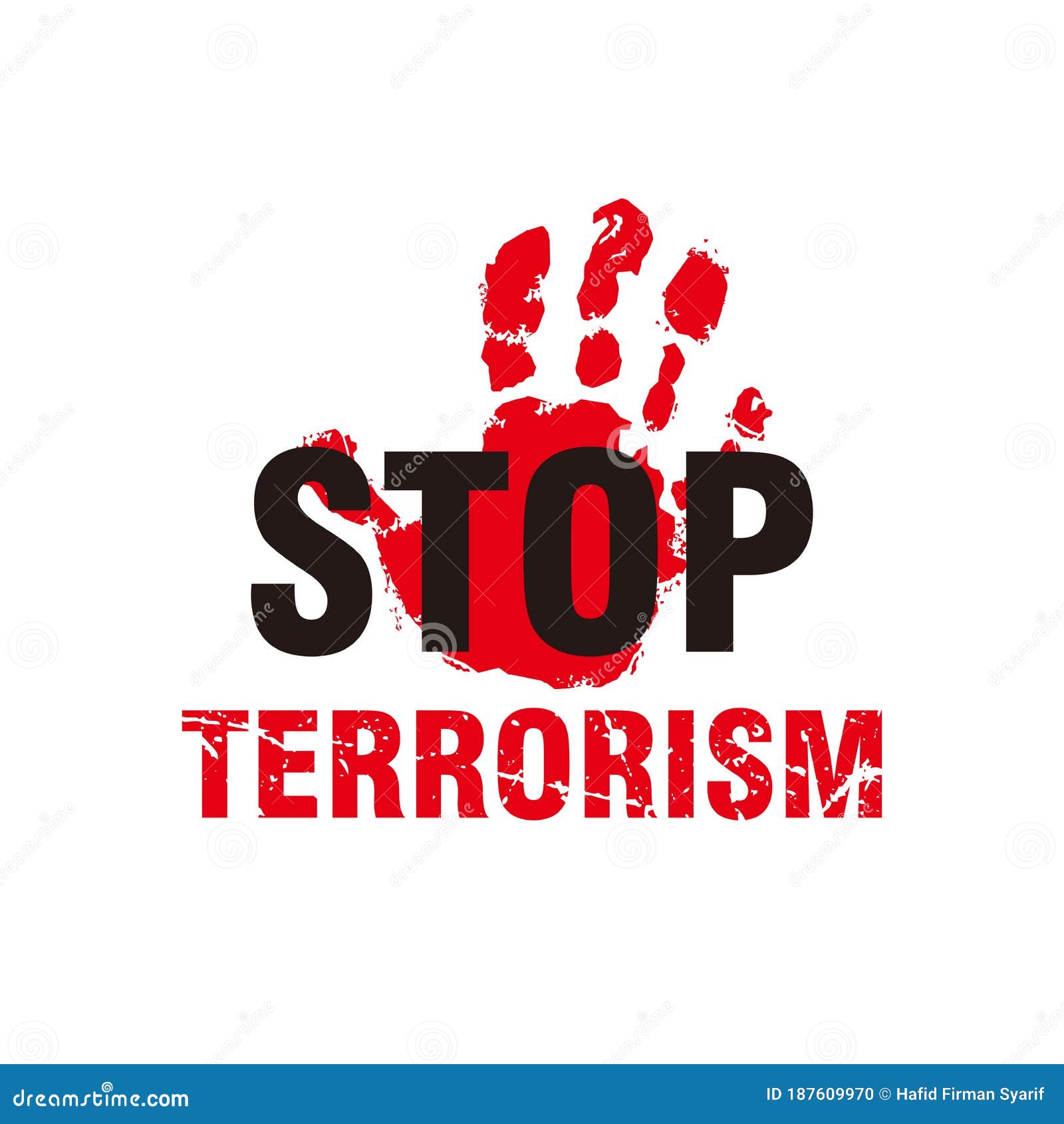 abstract grungy stop terrorism poster campaign