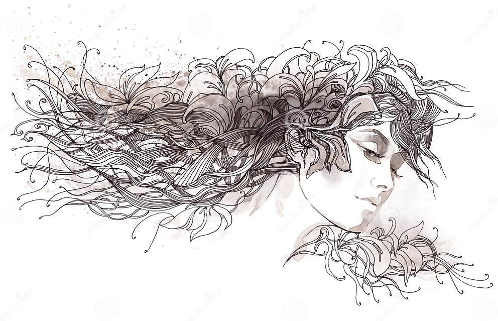 Abstract hair stock illustration. Illustration of aromatherapy 21447849