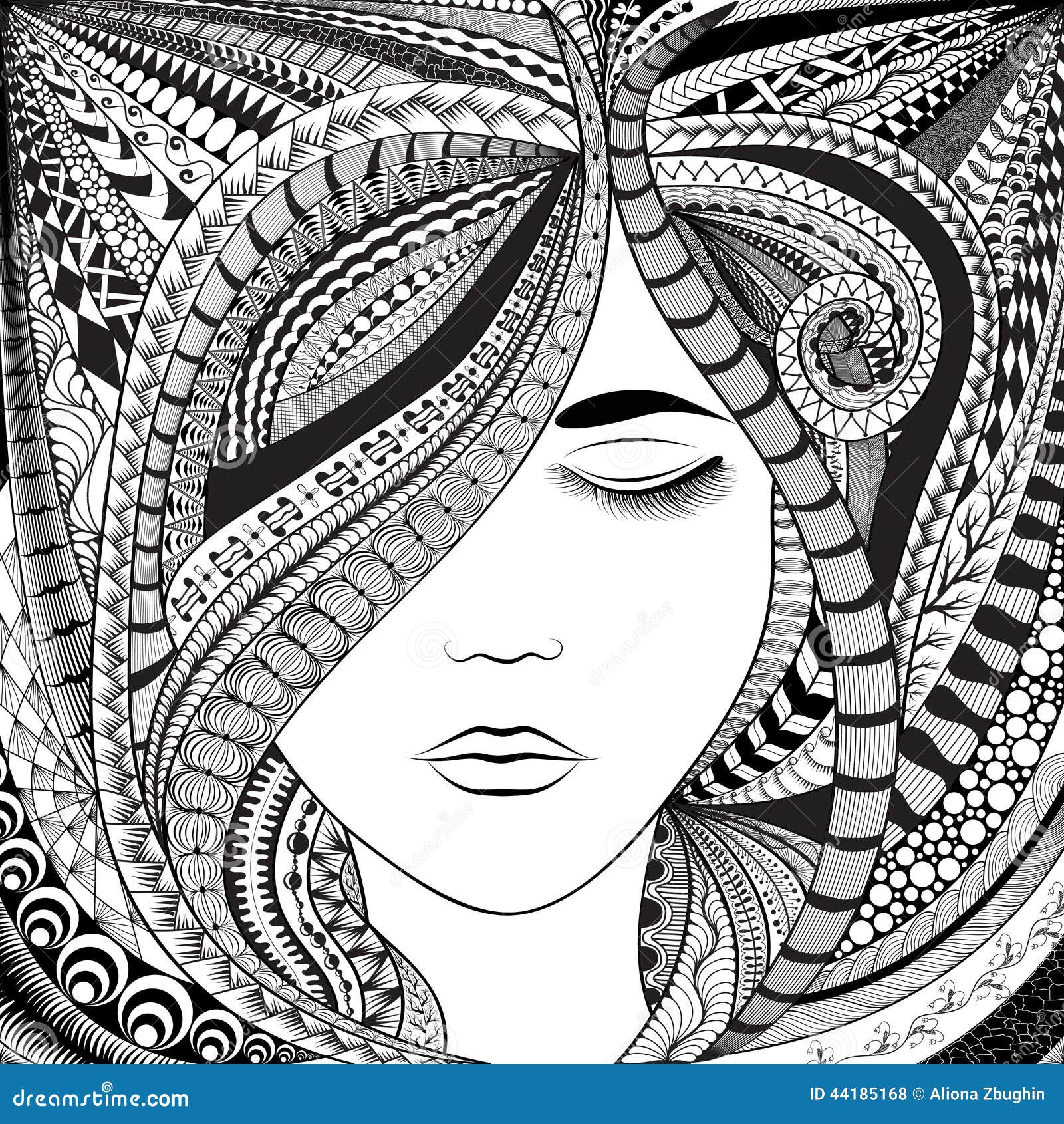 Abstract Hair Girl Stock Vector - Image: 44185168
