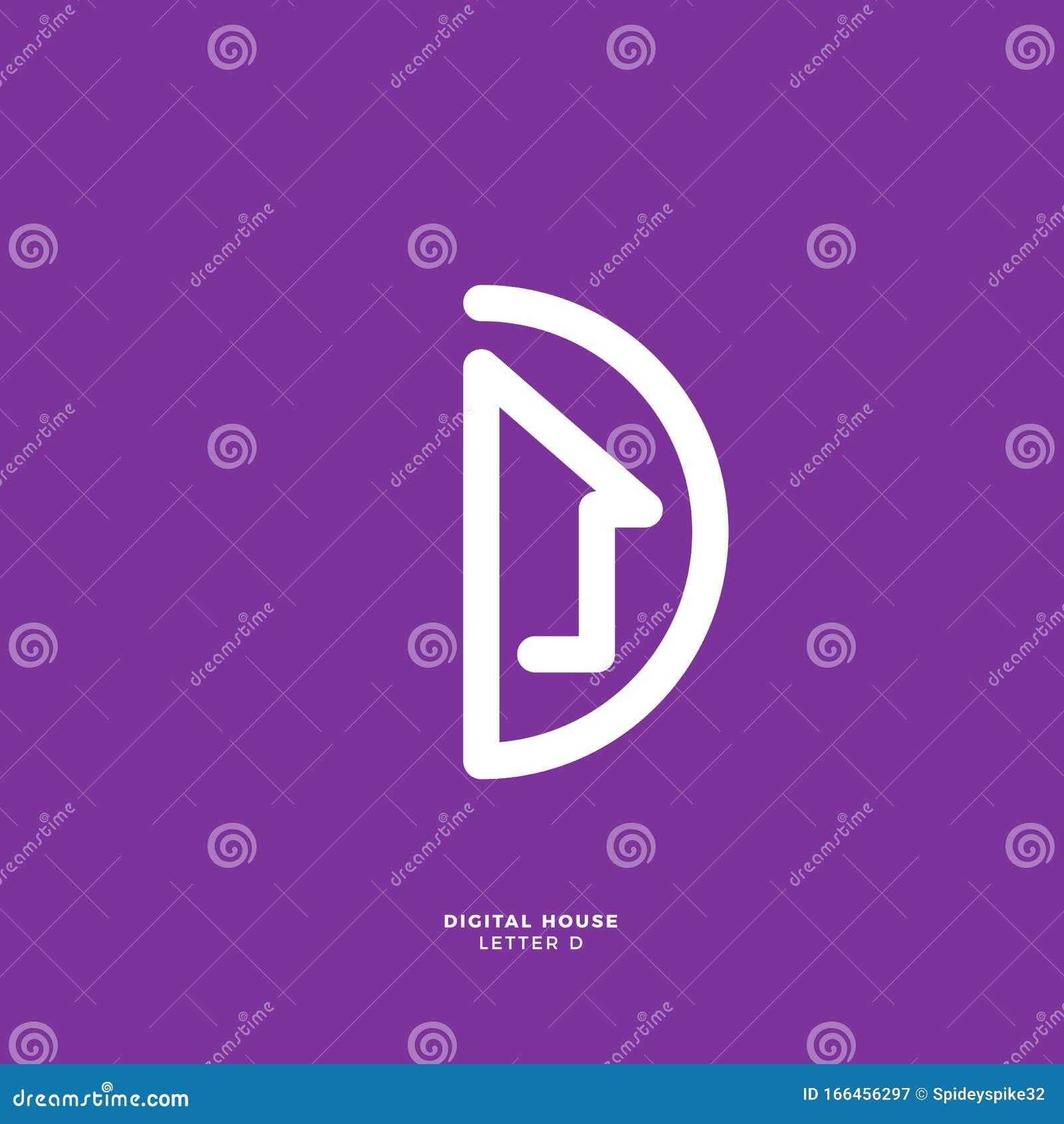 Abstract Half Side of a House Form Letter D Stock Vector Illustration of logotype, logo 166456297