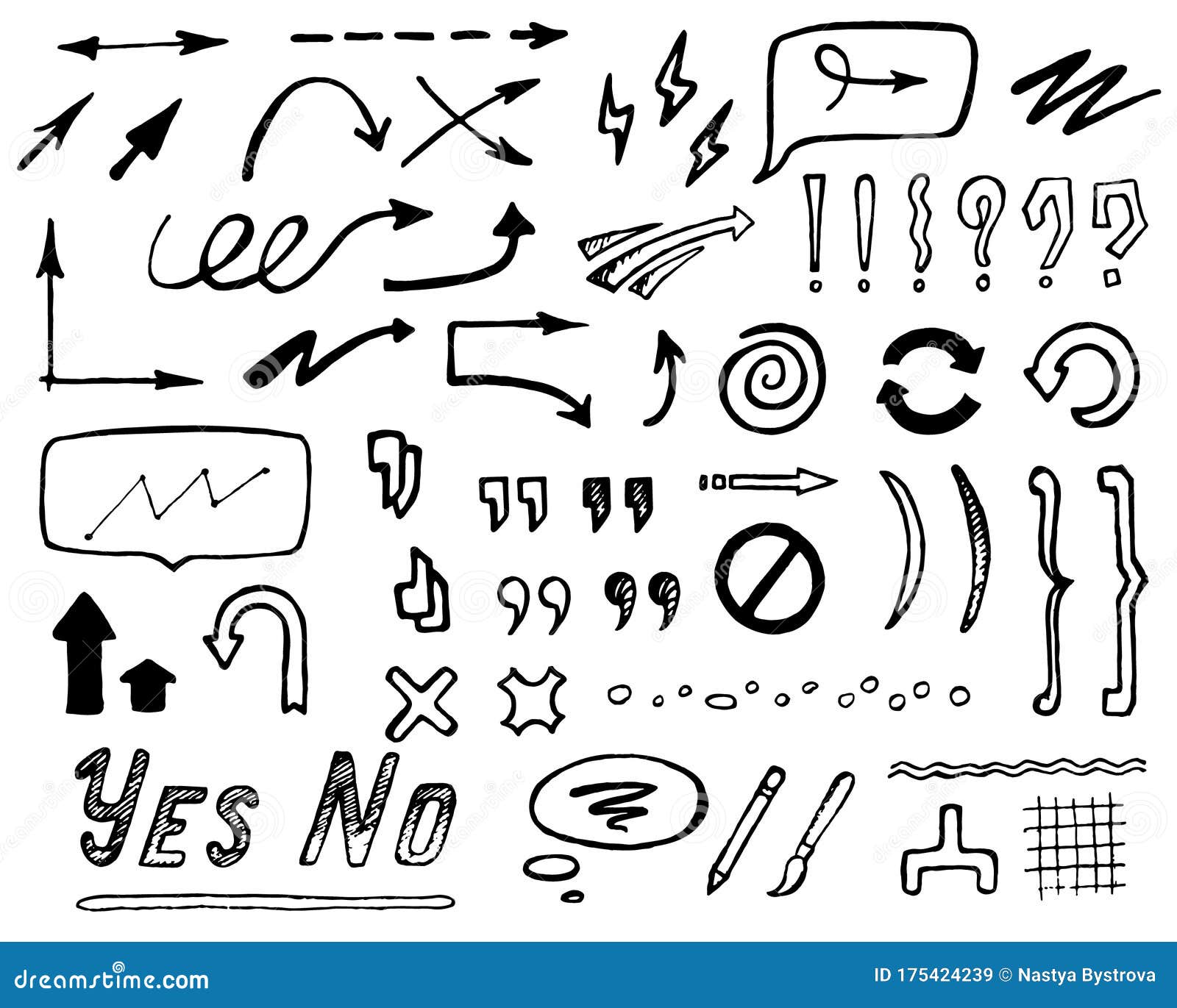 Abstract Hand-drawn Arrows, Punctuation Marks and Lines for Design or Funny Collage Stock Vector - Illustration of mark, lines: 175424239 Abstract Hand-drawn Arrows, Punctuation Marks and Lines for Design or Funny Collage Stock Vector - Illustration of mark, lines: 175424239