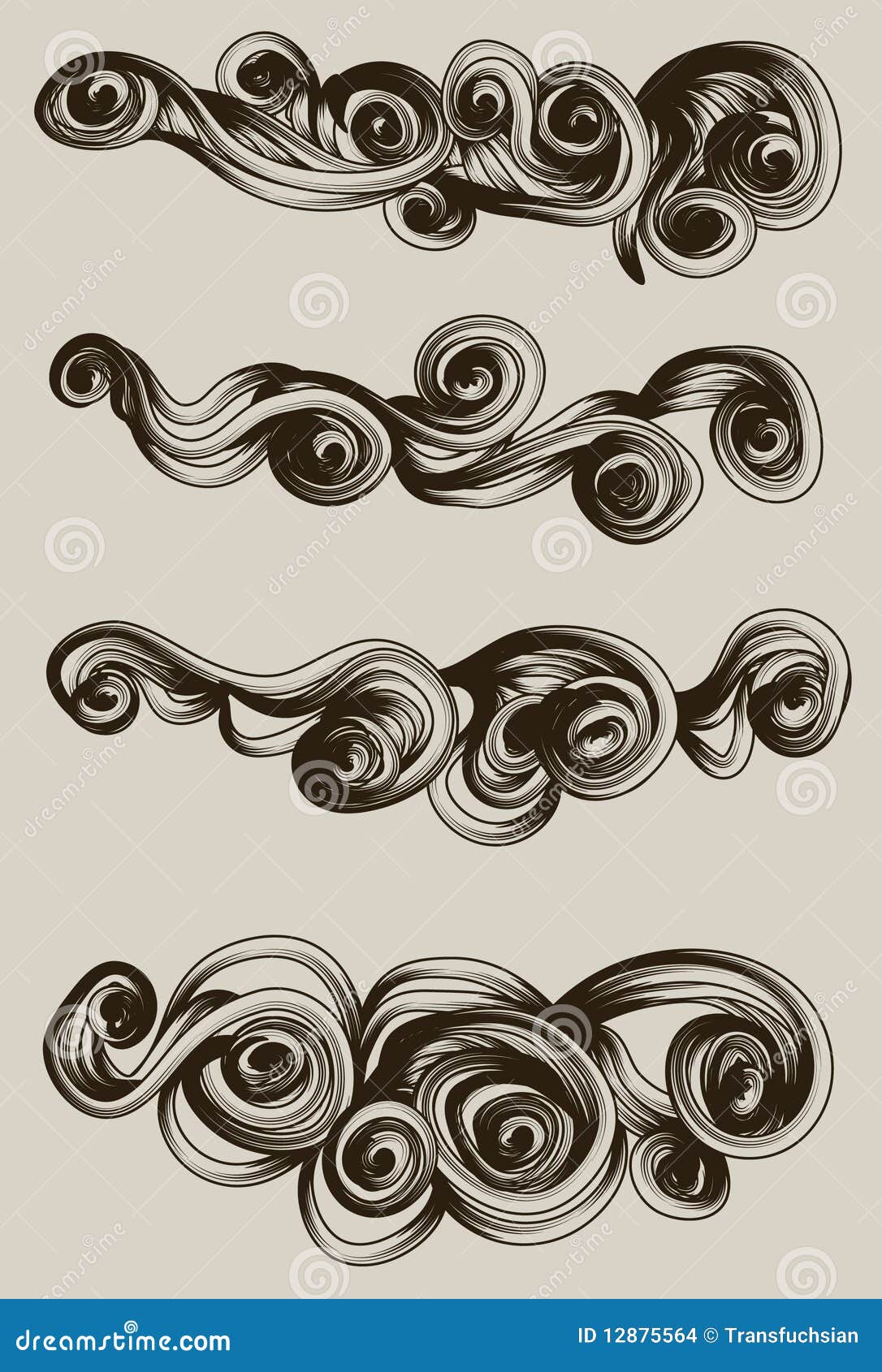 Abstract Hand Drawn Cloud Collection Stock Vector - Image 