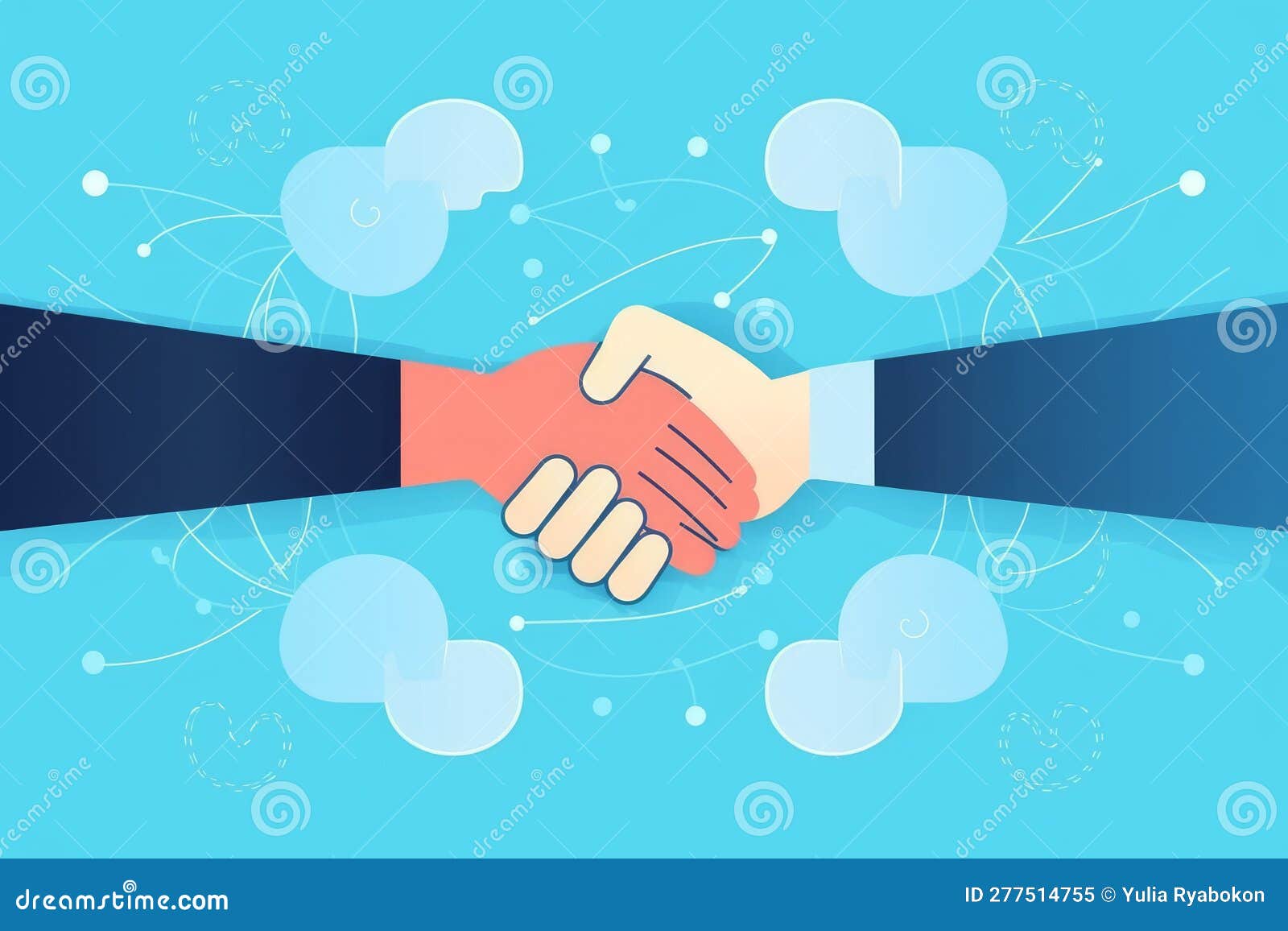 Abstract Handshake Art. Generate Ai Stock Illustration Illustration