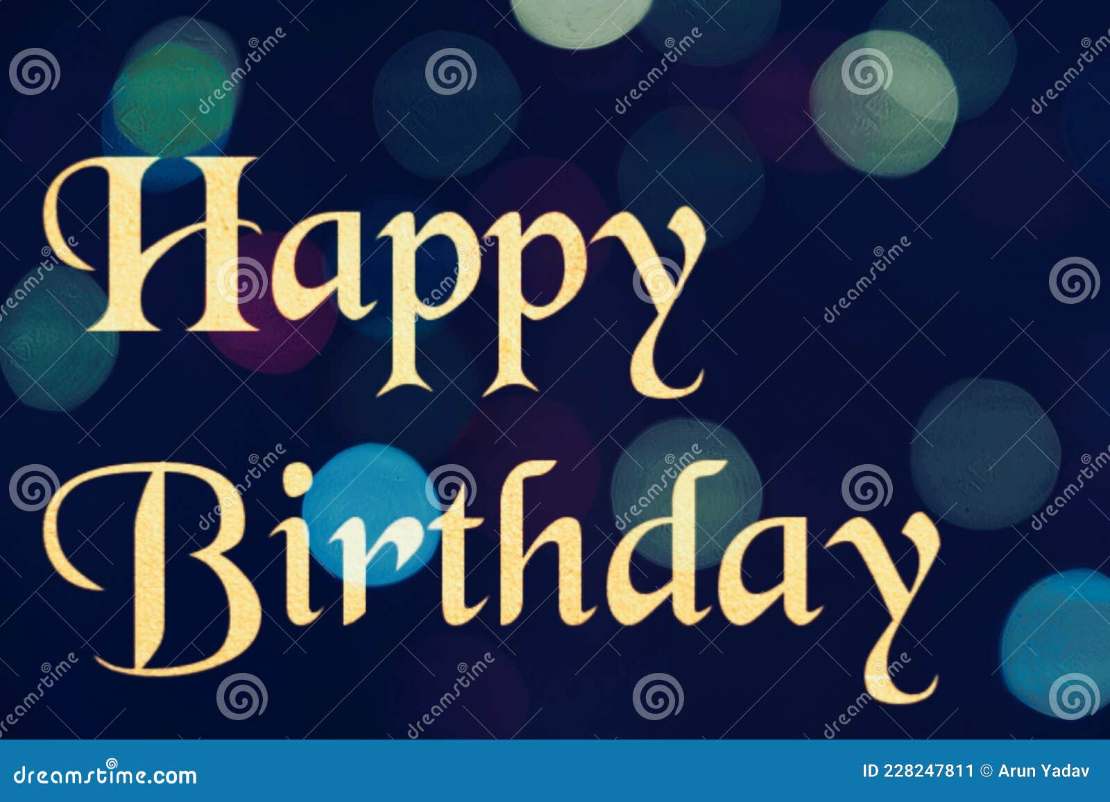 Happy Birthday Typography Text Banner Broken Light. Stock Image ...