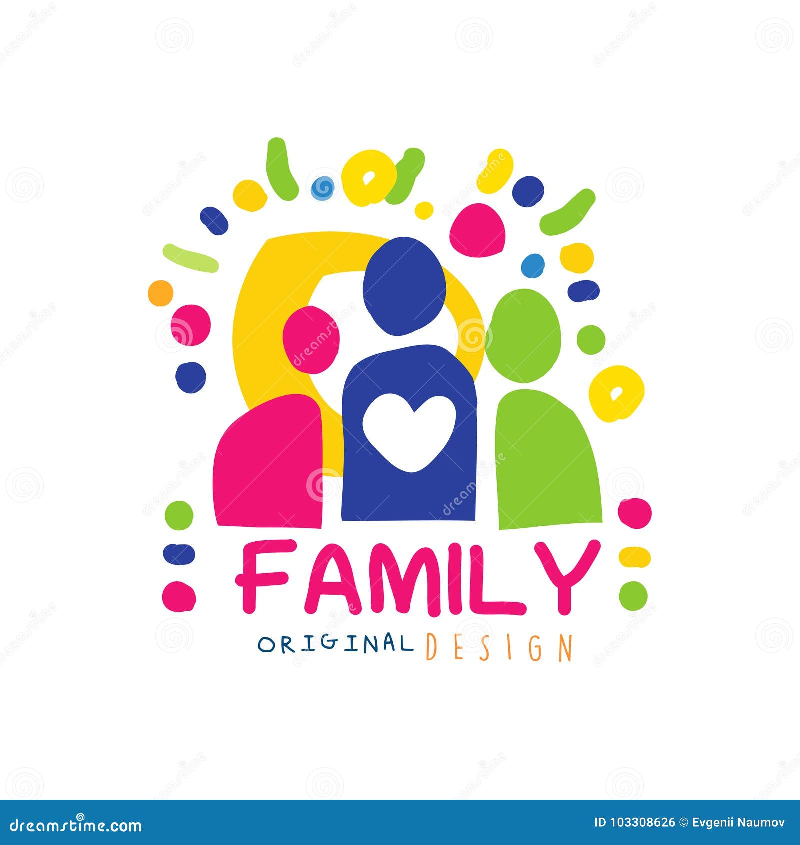 Abstract Happy Family Logo with Simple Shapes of People Stock Vector ...