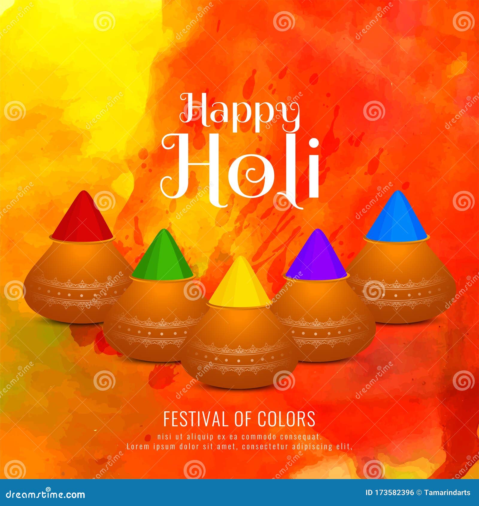 Abstract Happy Holi Colorful Background Stock Vector - Illustration of  festival, elegant: 173582396