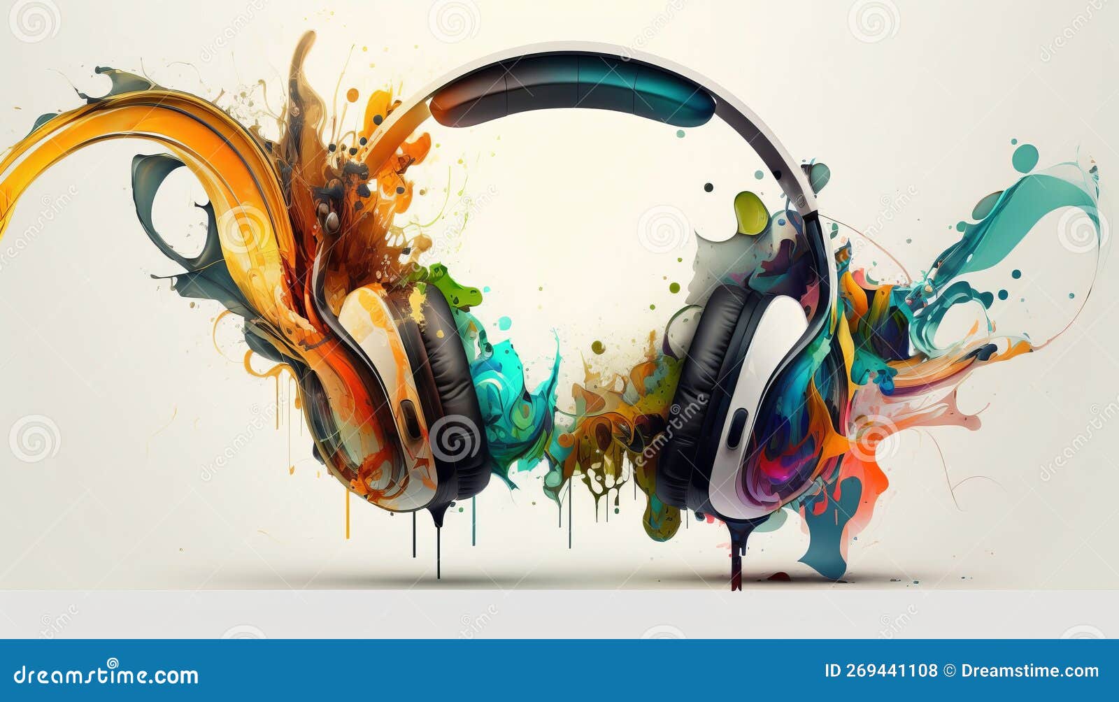 Abstract Headphones. Isolated on a White Background Stock Illustration