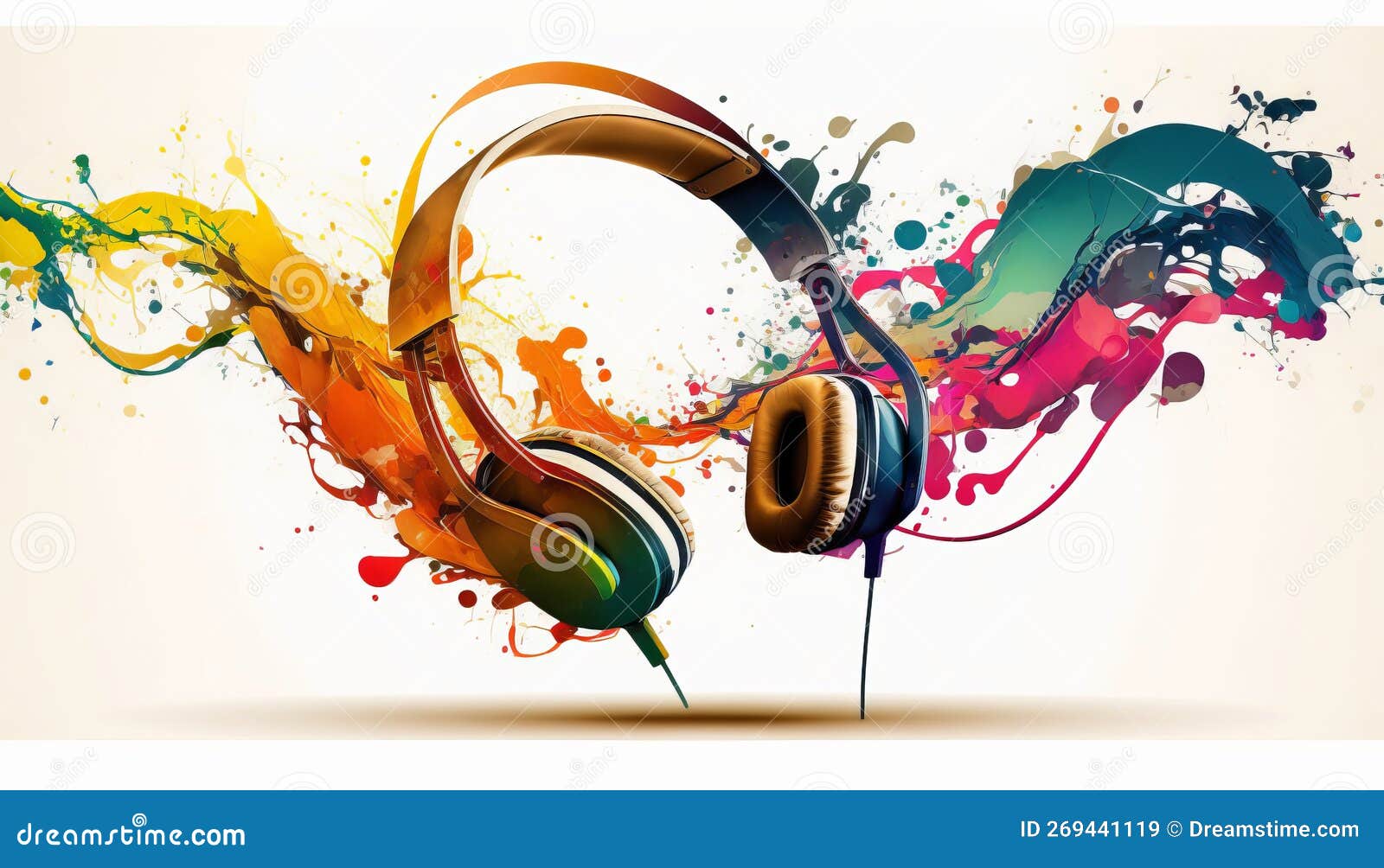Abstract Headphones. Isolated on a White Background Stock Illustration