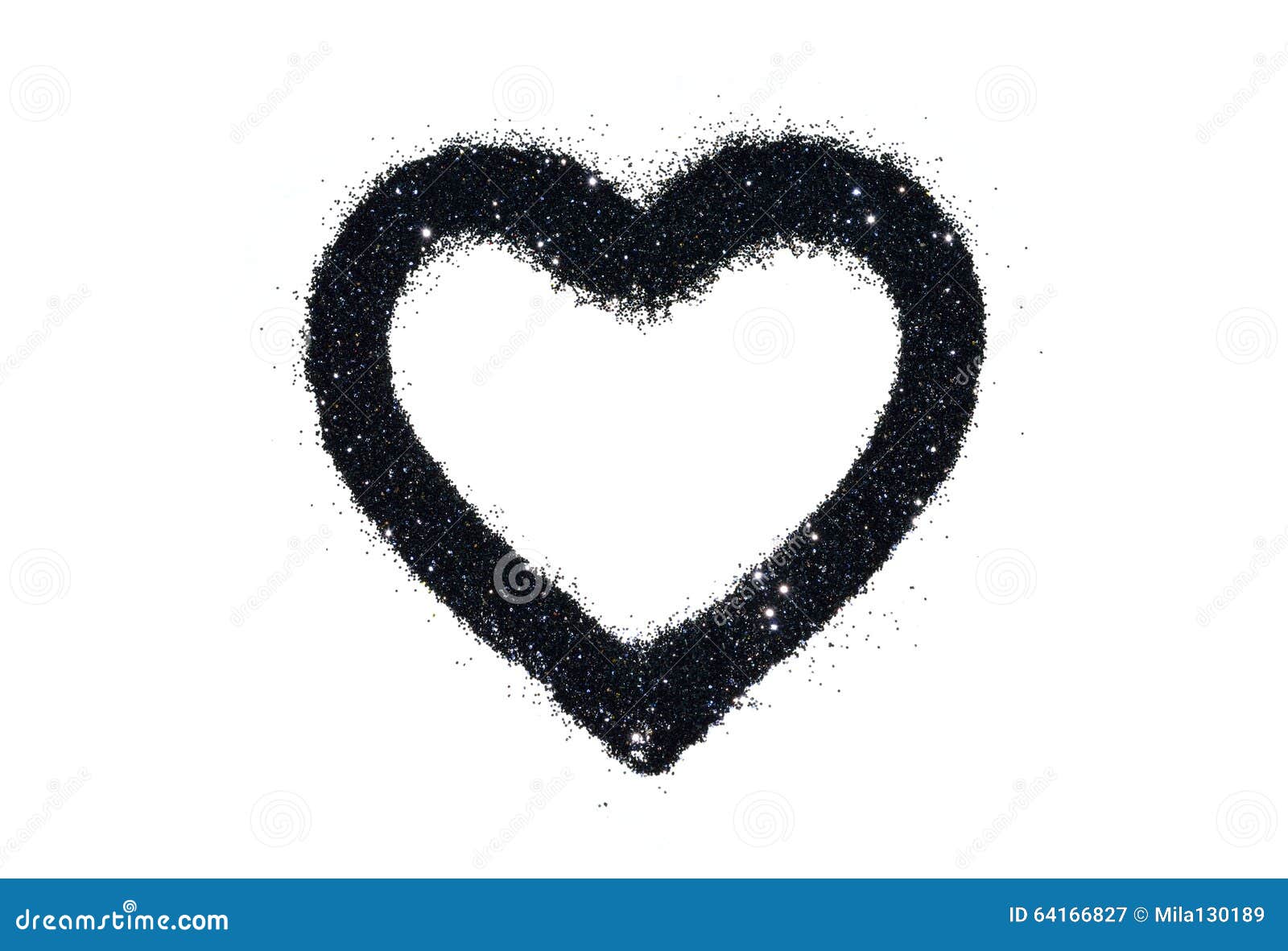 Abstract Heart of Black Glitter Sparkle on White Stock Image Image of