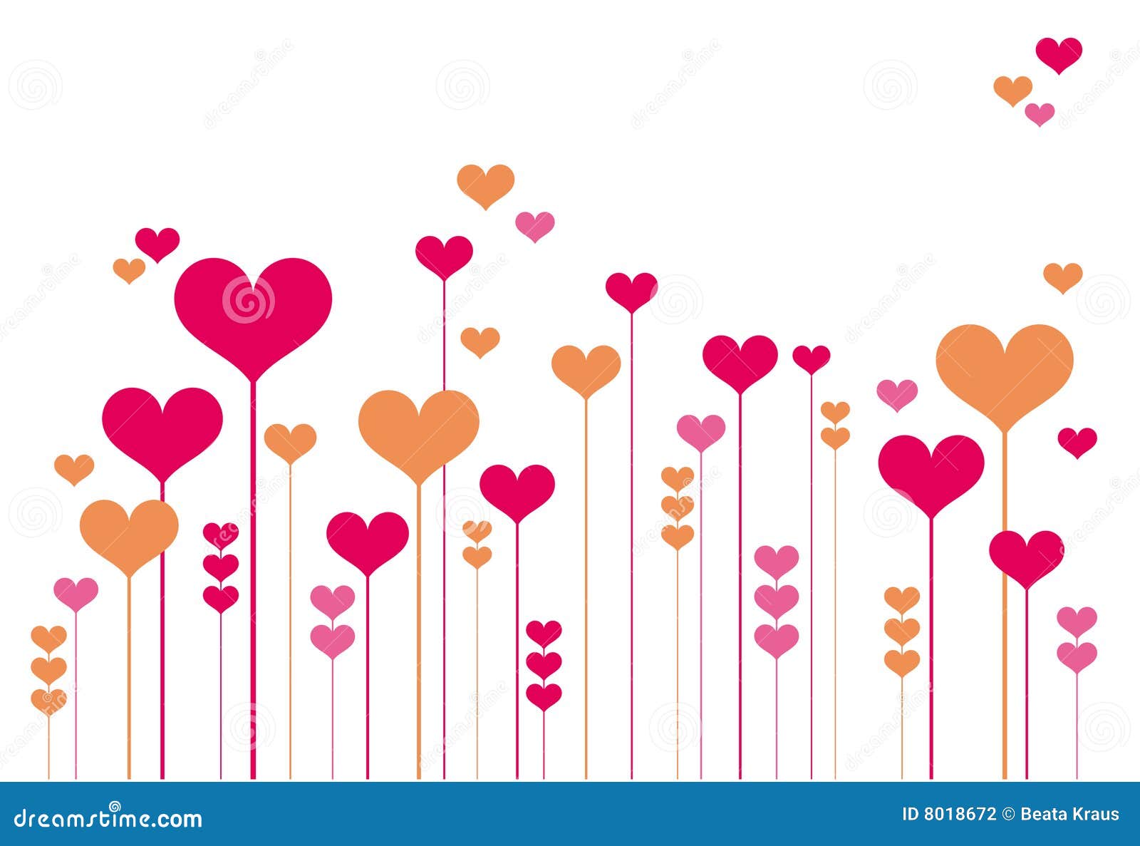 Abstract heart flowers stock vector. Illustration of graphic 8018672