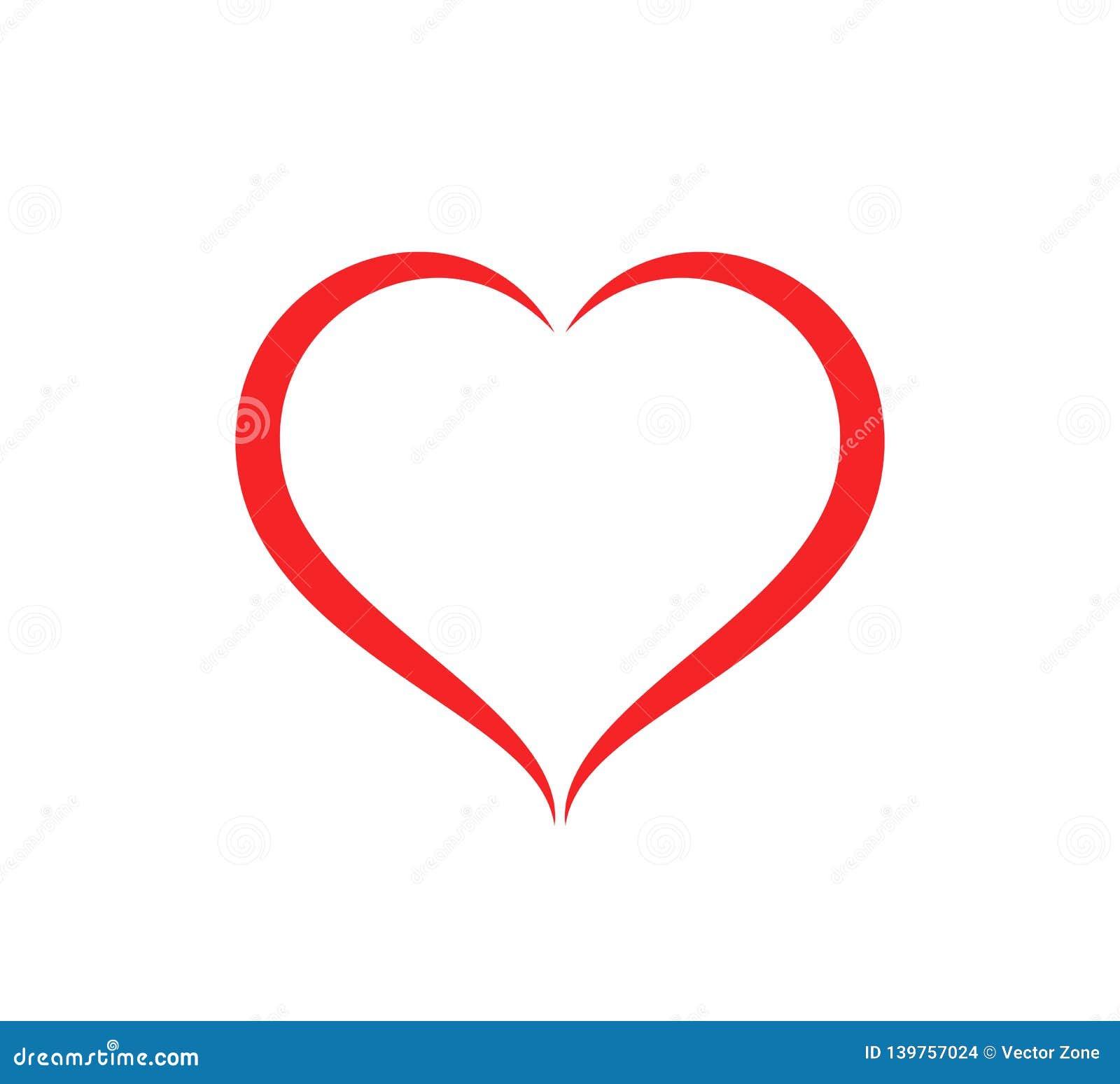 Abstract Heart Shape Outline Care Vector Illustration. Red Heart Icon in  Flat Style. Stock Vector - Illustration of border, cartoon: 139757024