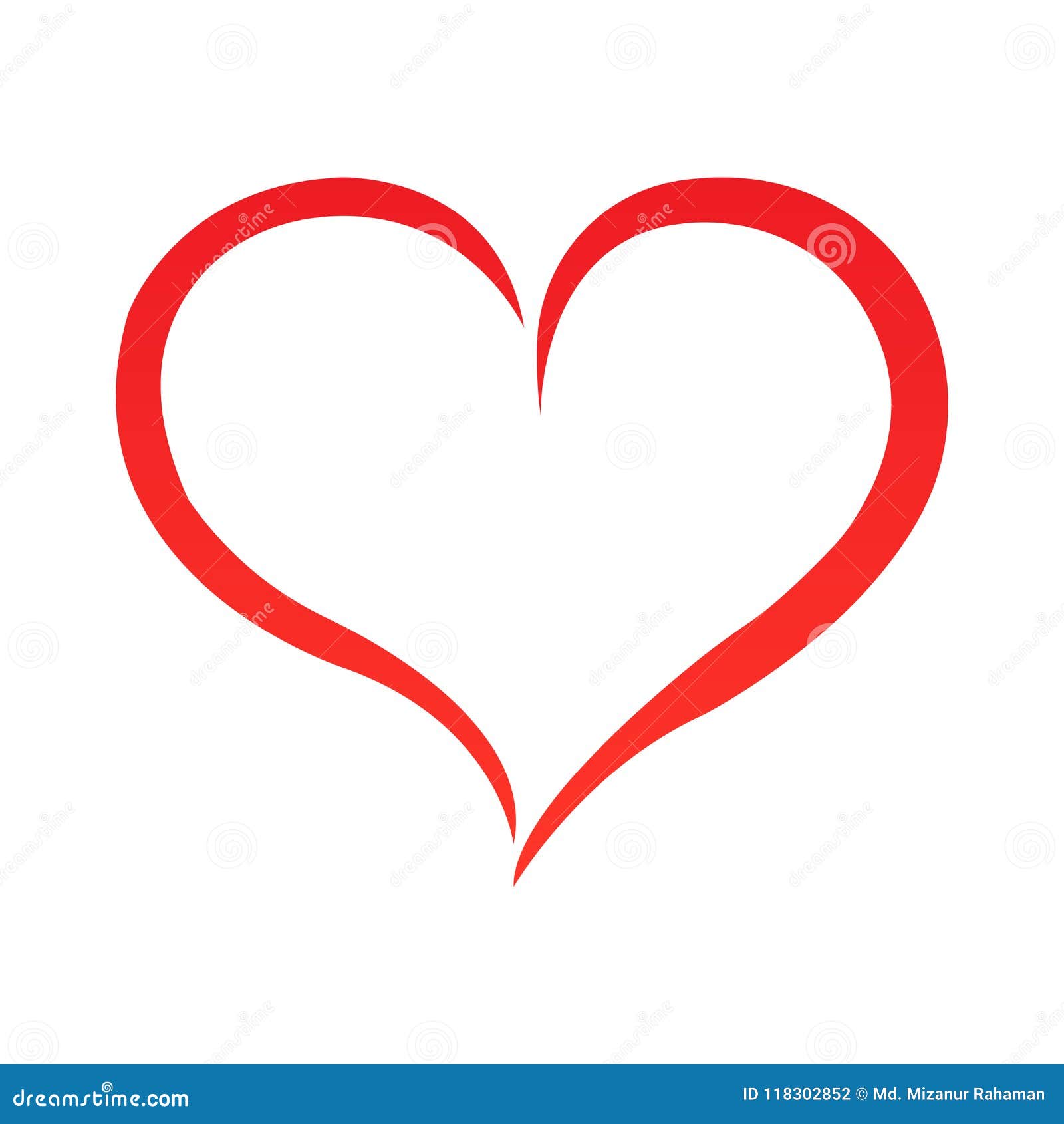 abstract heart  outline.  . red heart icon in flat style. the heart as a  of love.