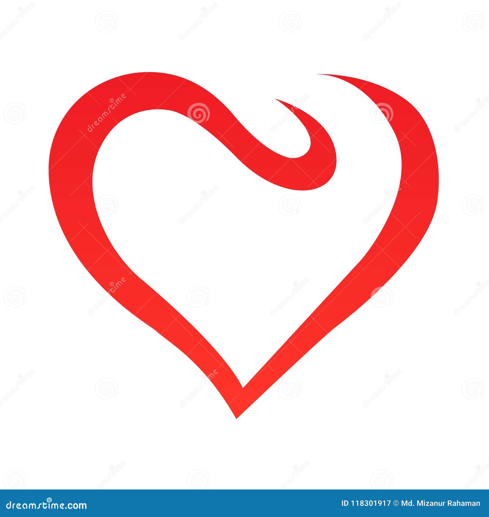 abstract heart  outline.  . red heart icon in flat style. the heart as a  of love.