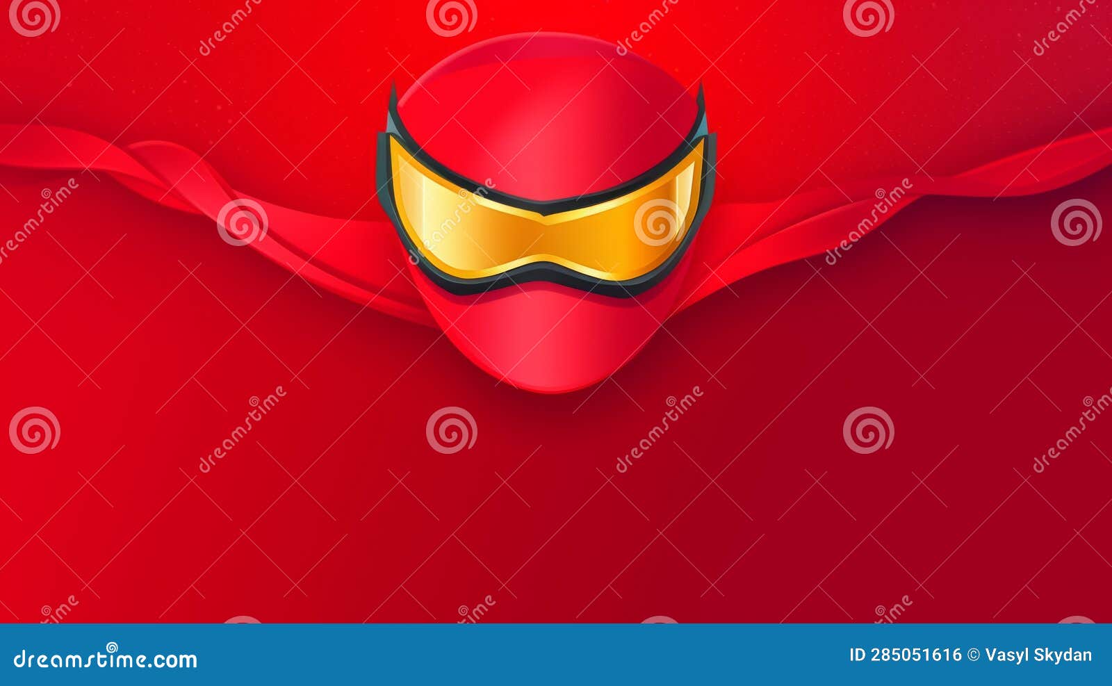 an abstract hero mask with a mythical background embodies legendary feats