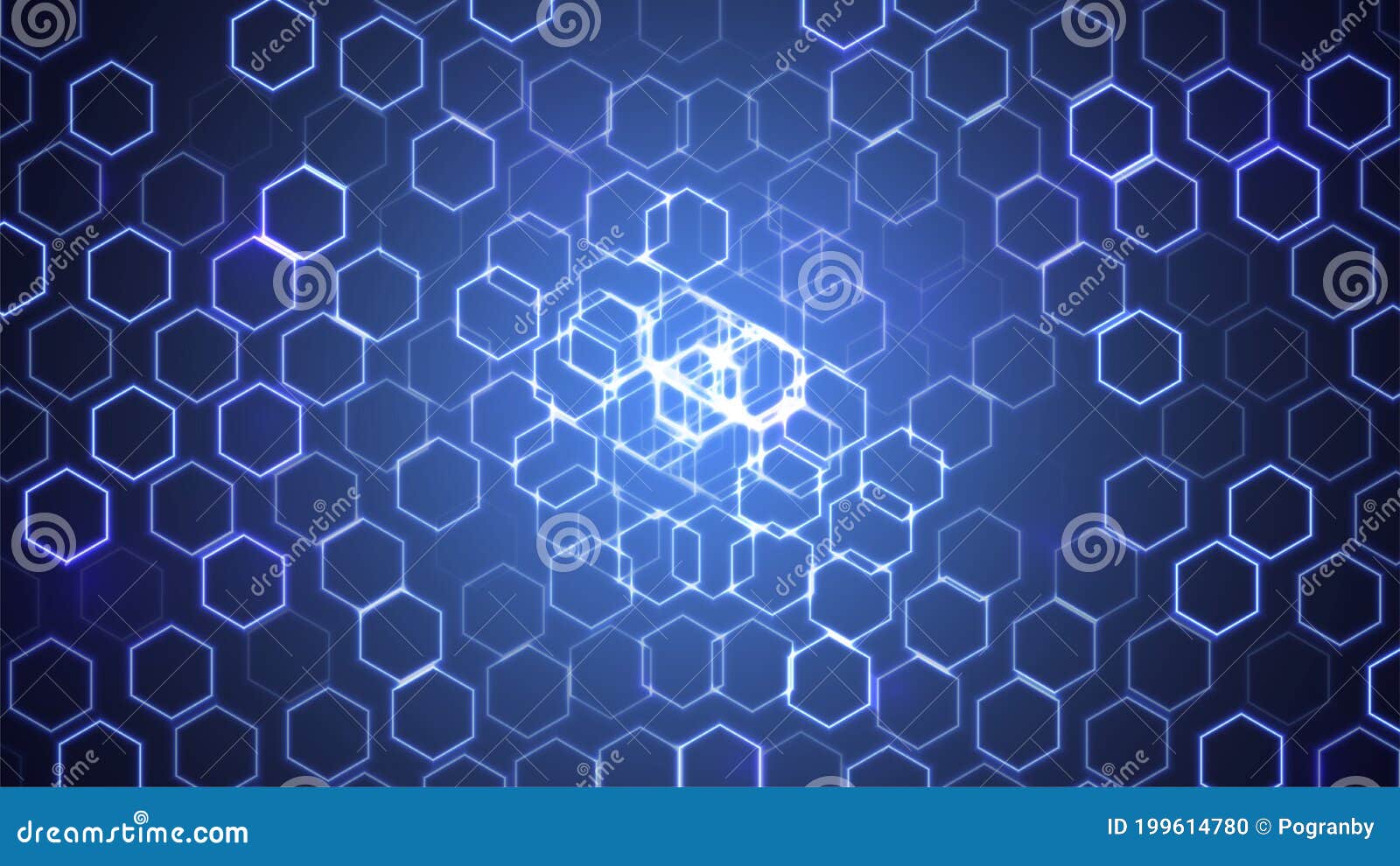Abstract Hexagon Background. Hexagonal Pattern on Blue Backdrop Stock  Vector - Illustration of cyberspace, banner: 199614780