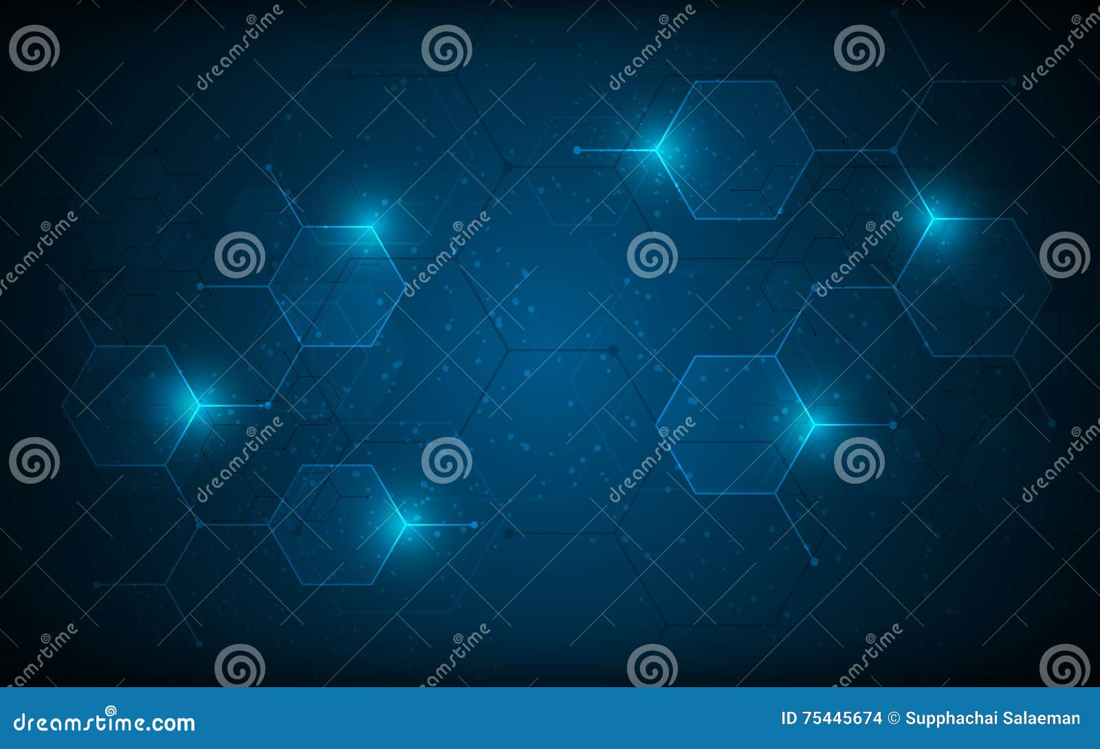 abstract hexagon pattern molecular sci fi scientific  tech innovation concept background