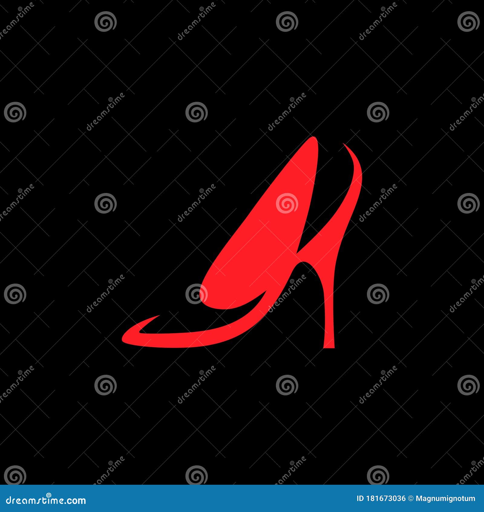 High Heel Shoe Symbol on Black Backdrop Stock Vector Illustration of