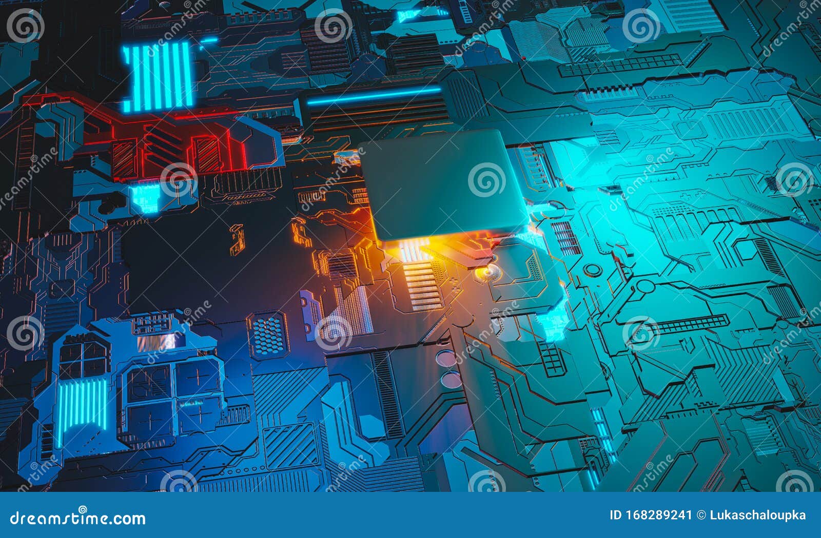 Abstract High Tech Electronic PCB Printed Circuit Board Background in