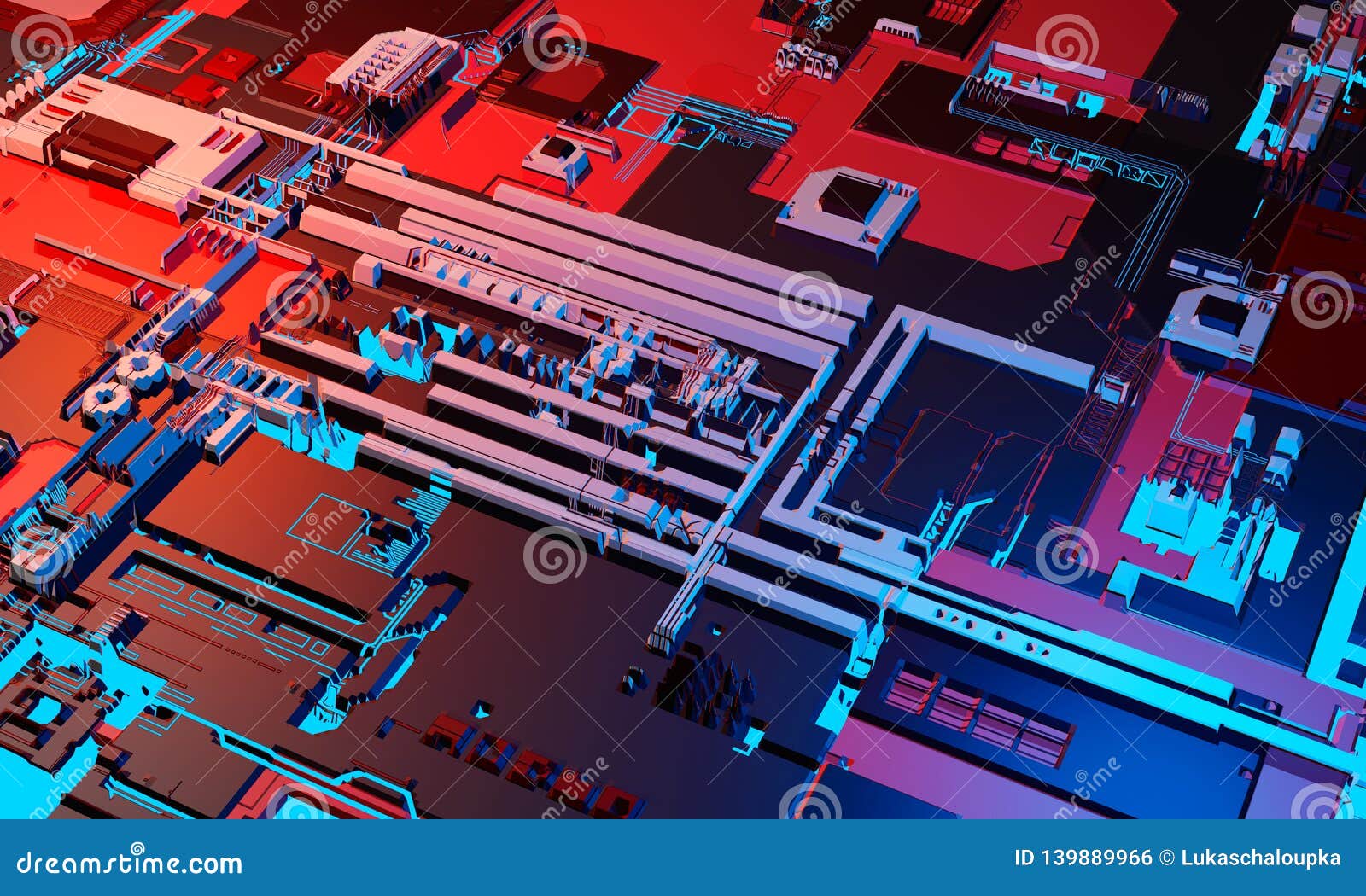 Abstract High Tech Electronic PCB Printed Circuit Board Background in