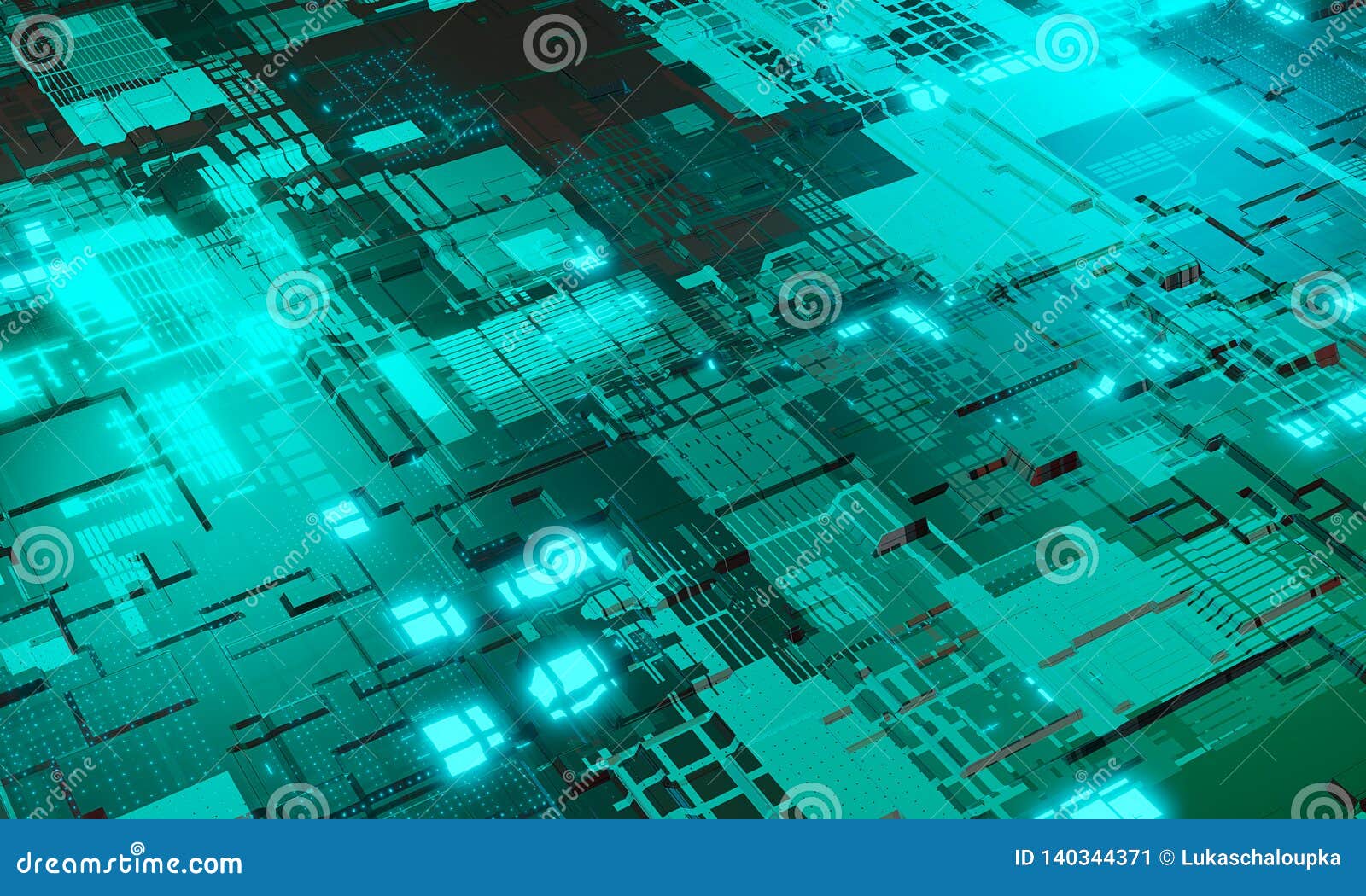 Abstract High Tech Electronic PCB Printed Circuit Board Background in