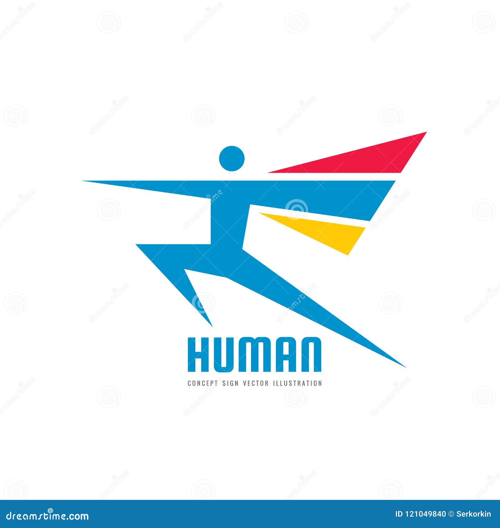 Abstract Human Character Concept Business Logo Template Vector