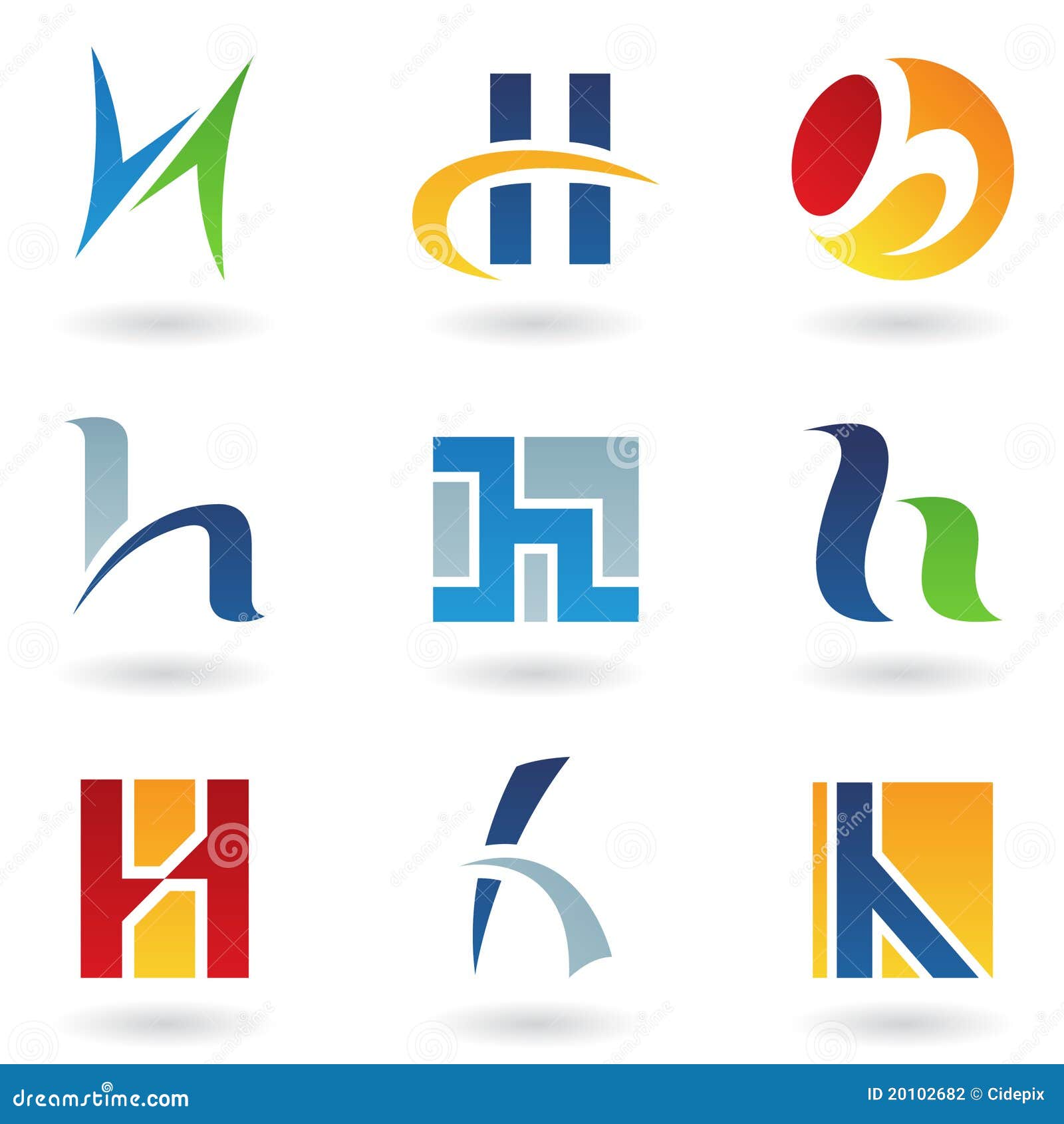 Abstract Icons for Letter H Stock Vector - Illustration of geometrical ...