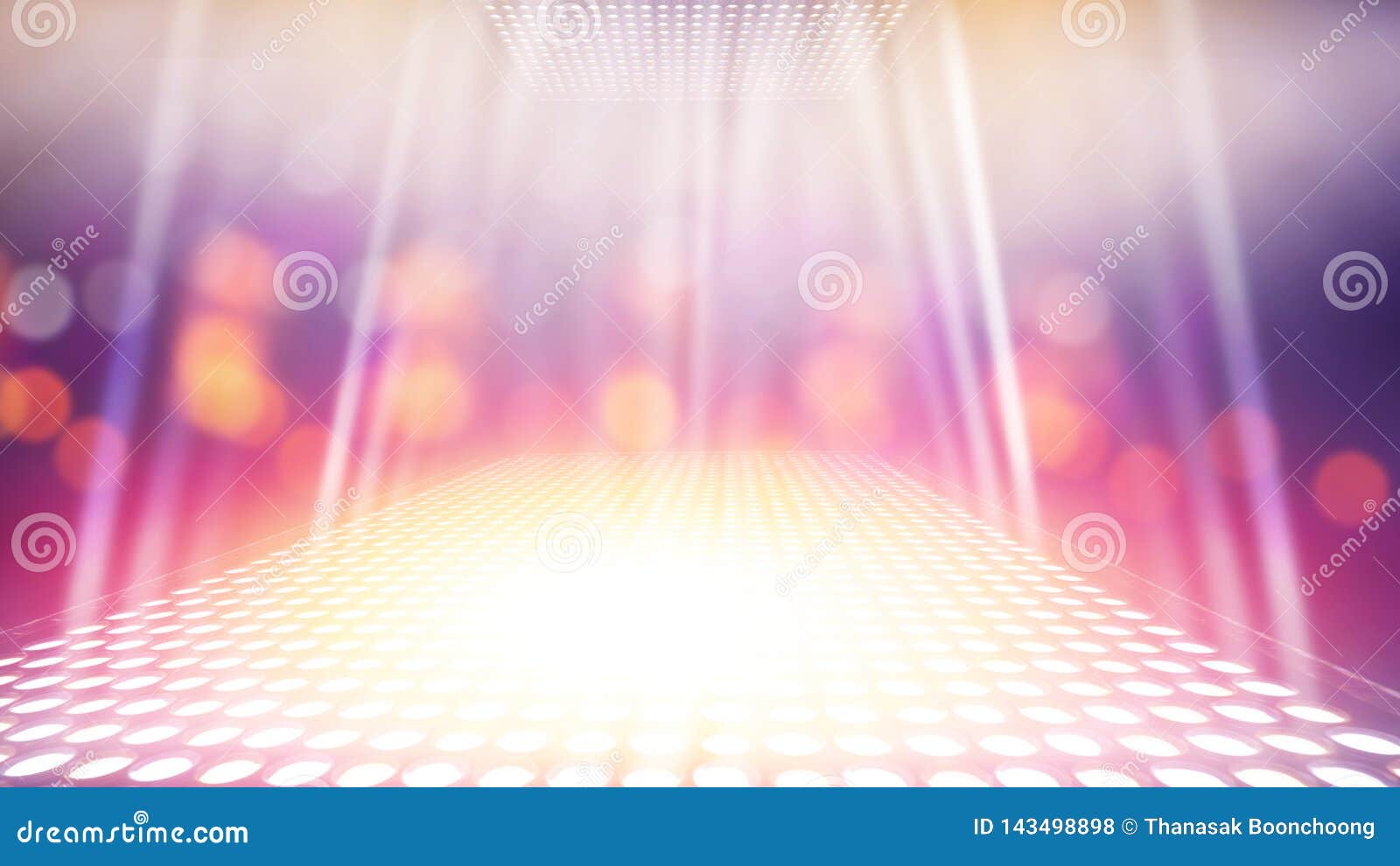 abstract illuminated light stage with colourful background