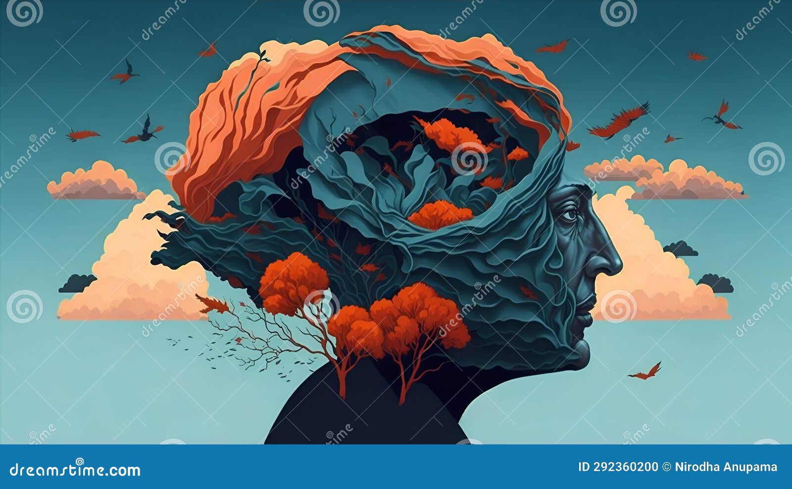 abstract  art of mythical mind concept