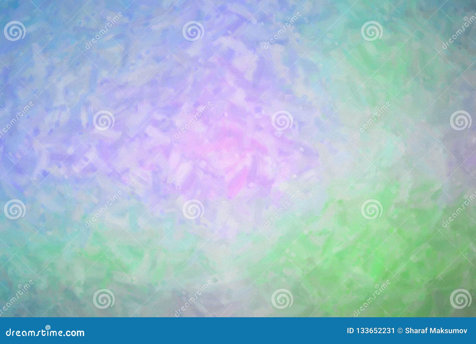 Abstract Illustration of Blue Green Purple Oil Paint with Dry Brush ...