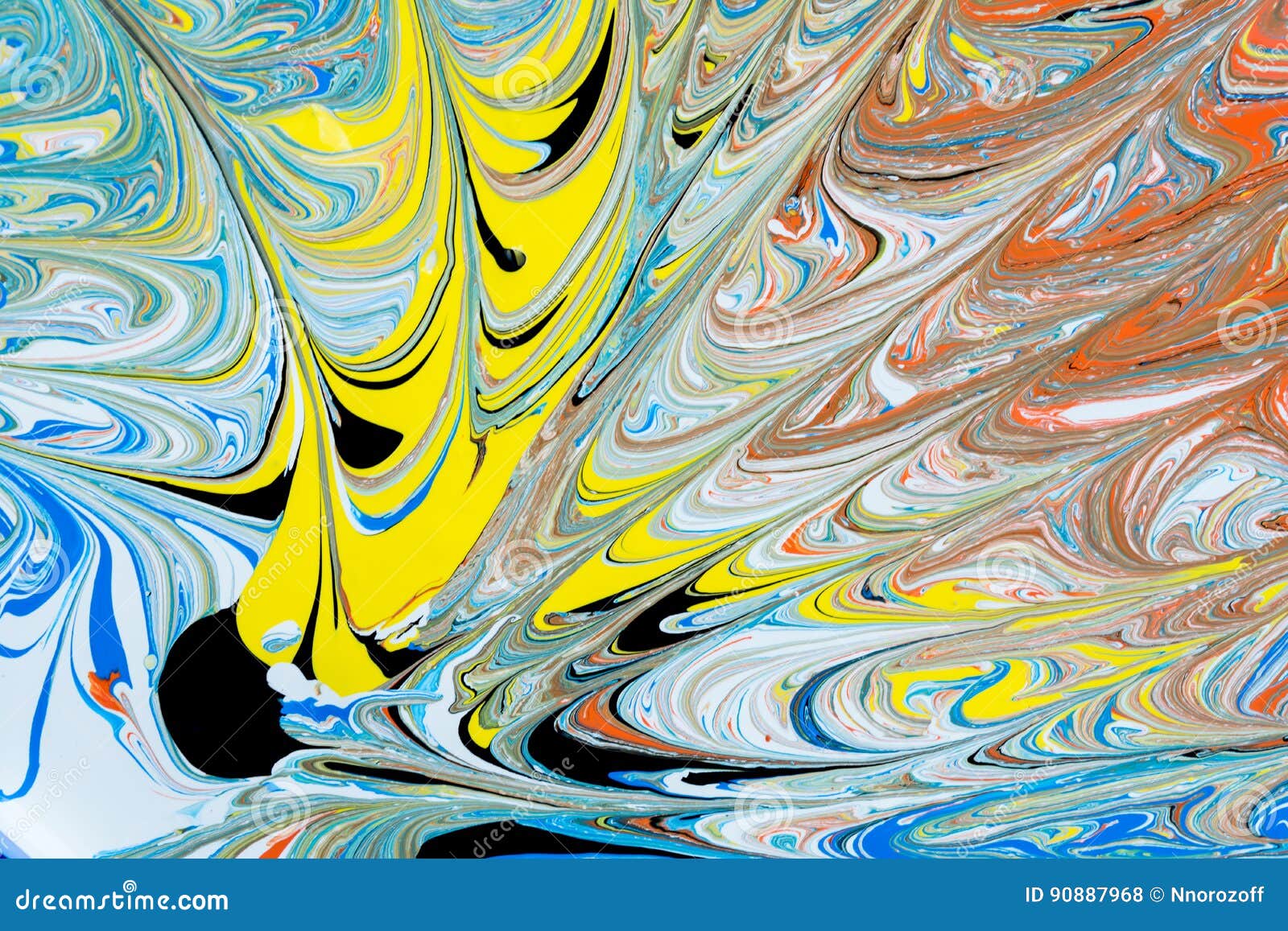 Abstract Illustration of a Combination of Red, Blue, Yellow and Black